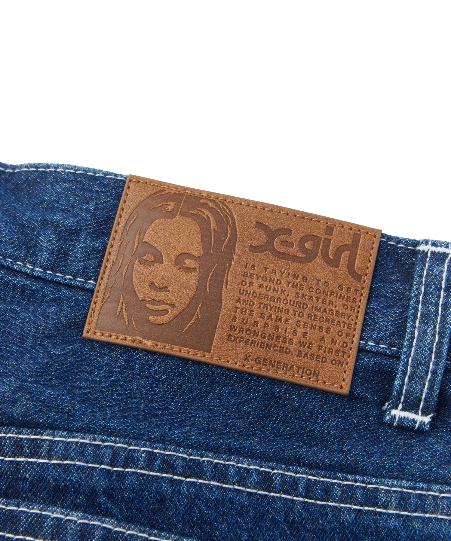 LOGO MARK STITCHED DENIM PANTS