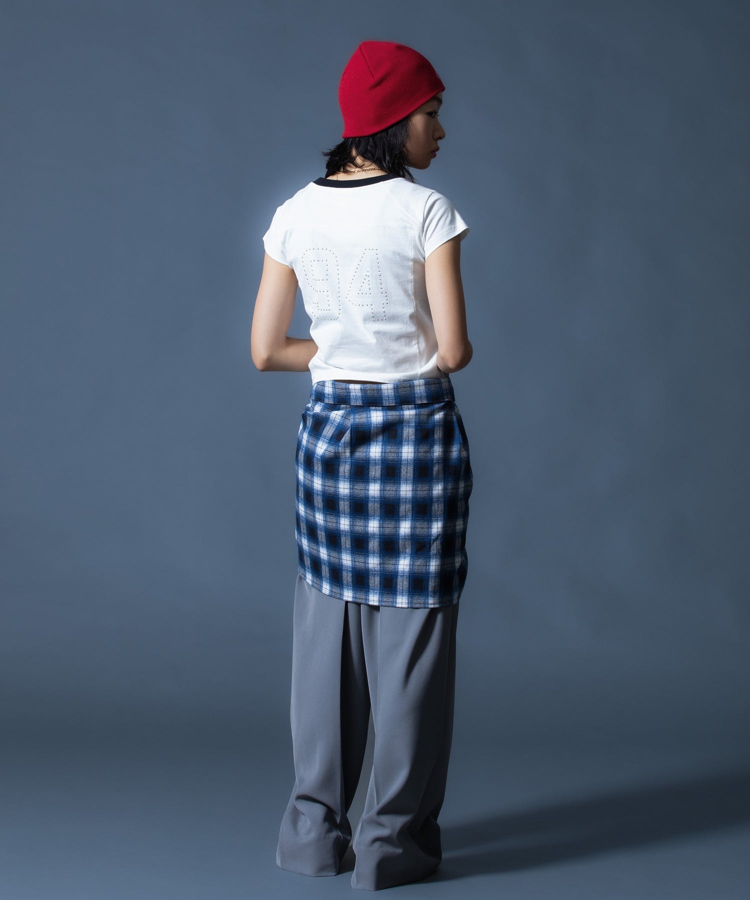 CURVED CUT PANELED PANTS