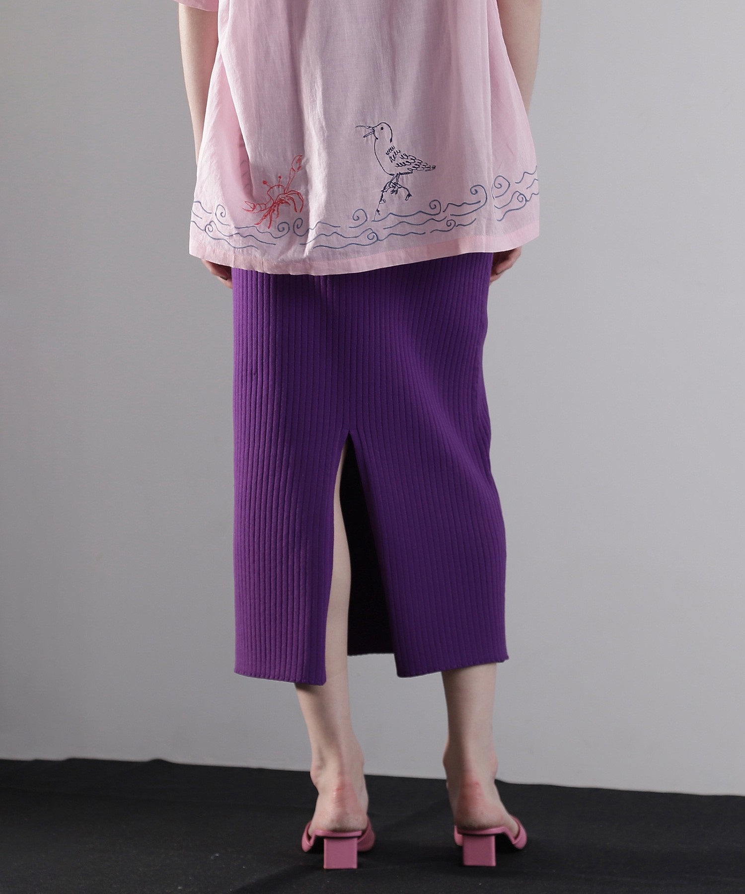 リブニットスカート