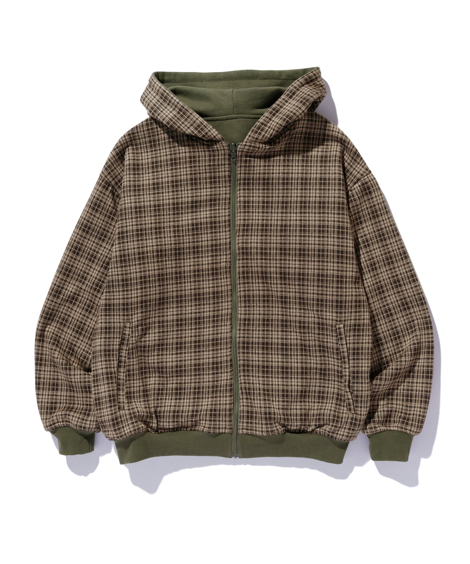 REVERSIBLE ZIP UP HOODED SWEATSHIRT