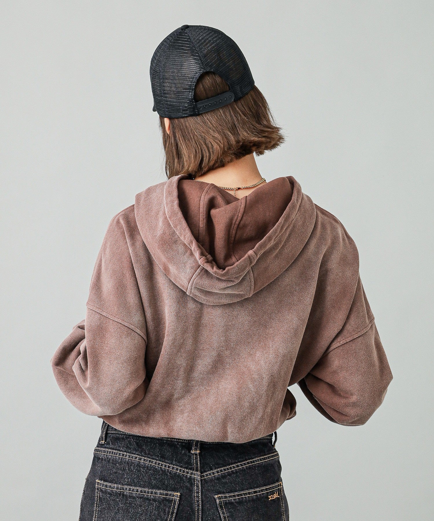 DISTRESSED COMPACT SWEAT HOODIE