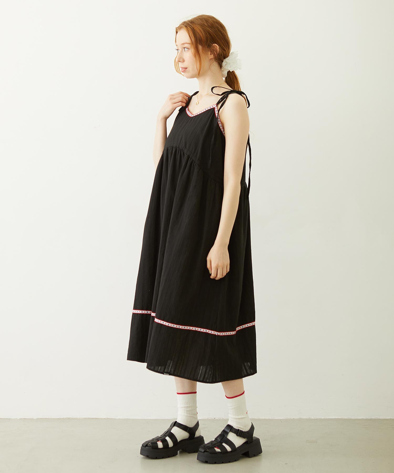 TYROLEAN TAPE CAMI DRESS