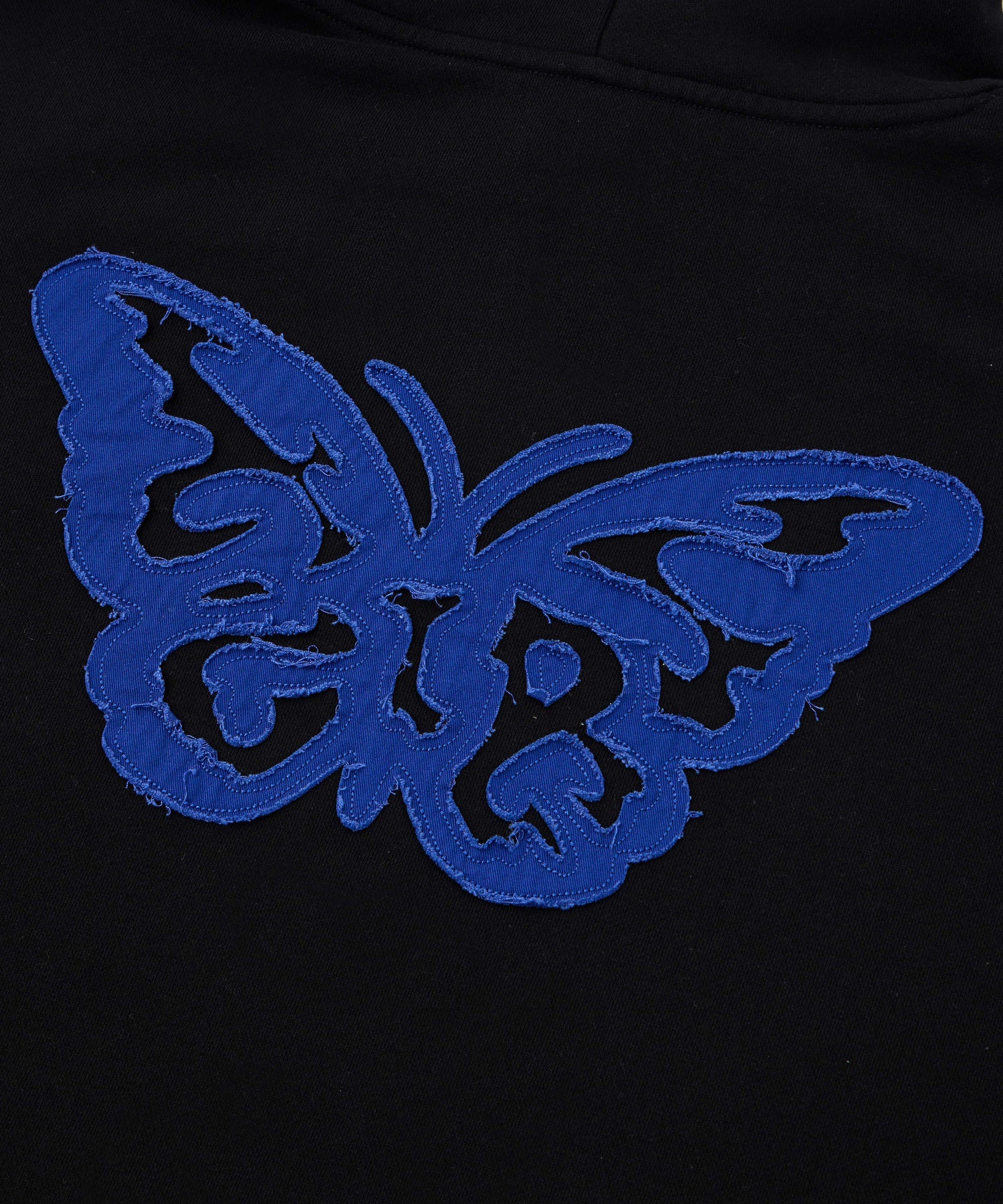 BUTTERFLY PATCH OVERSIZED SWEAT HOODIE