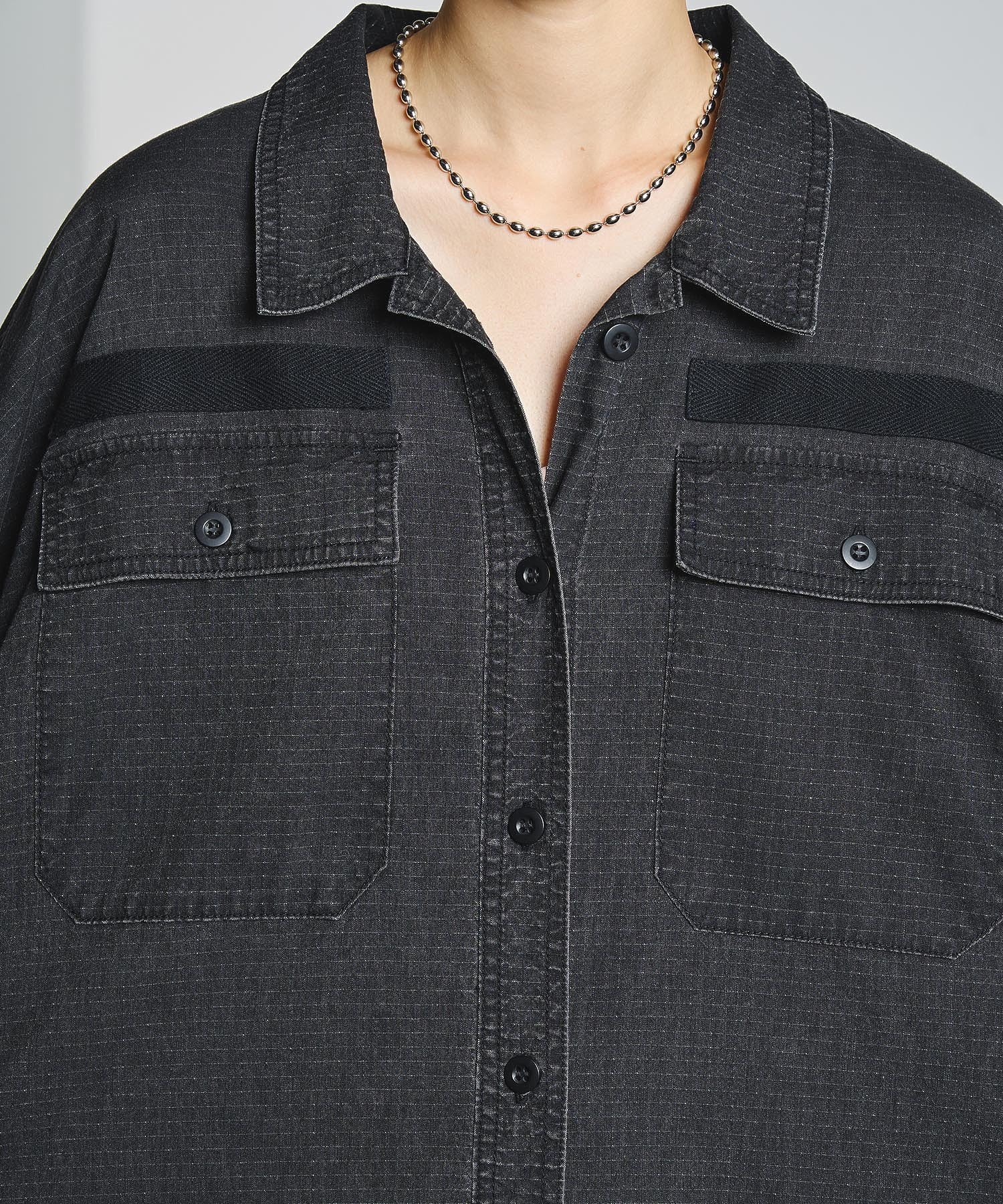 GENE HEAVENS/RIP STOP WORK POCKET SHIRT DRESS