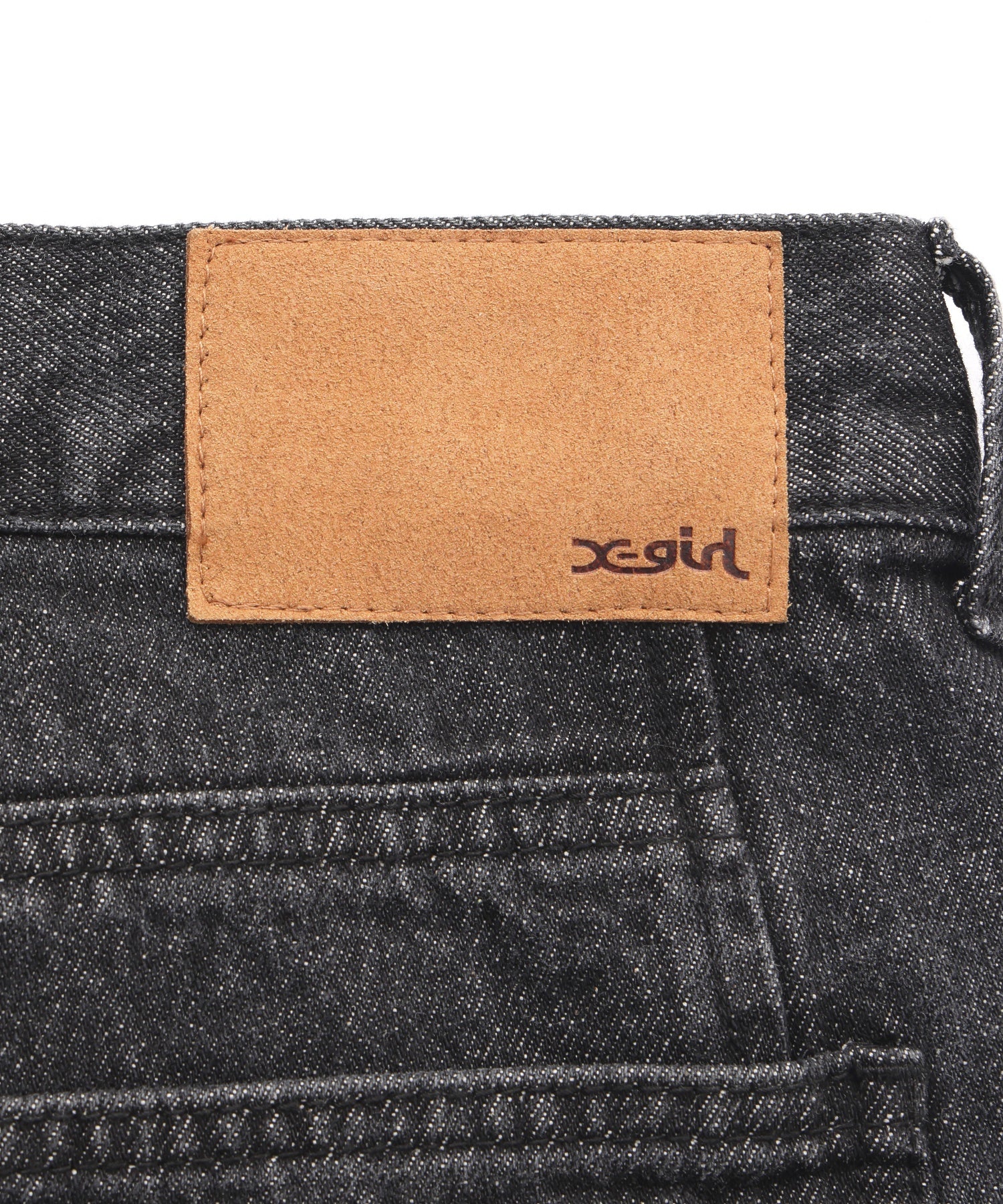 RHINESTONE LOGO LOOSE DENIM PANTS