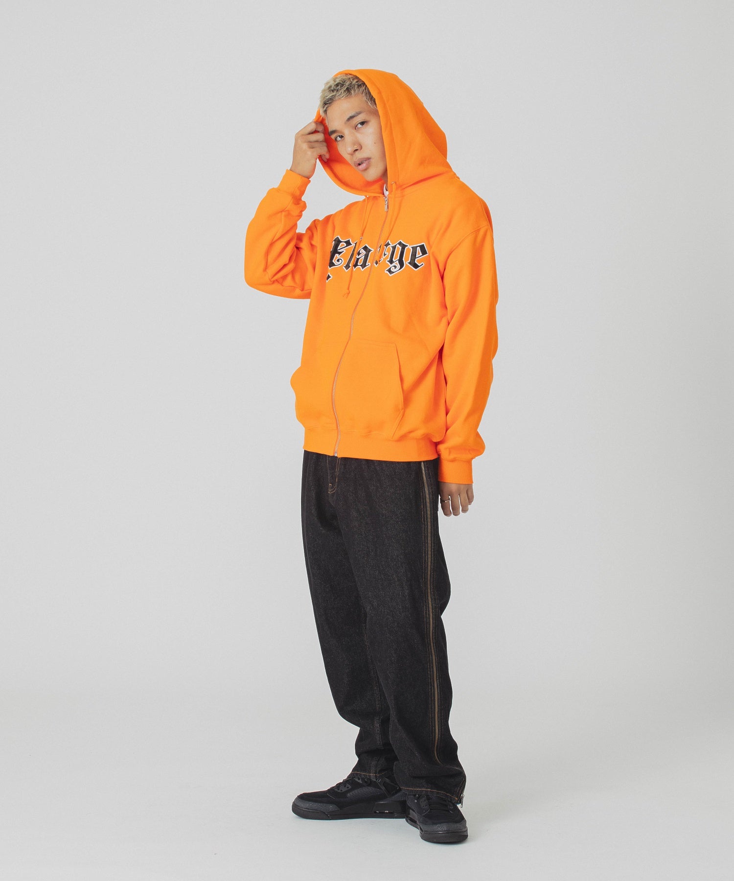 PATCHED LOGO ZIP UP HOODIE SWEATSHIRT