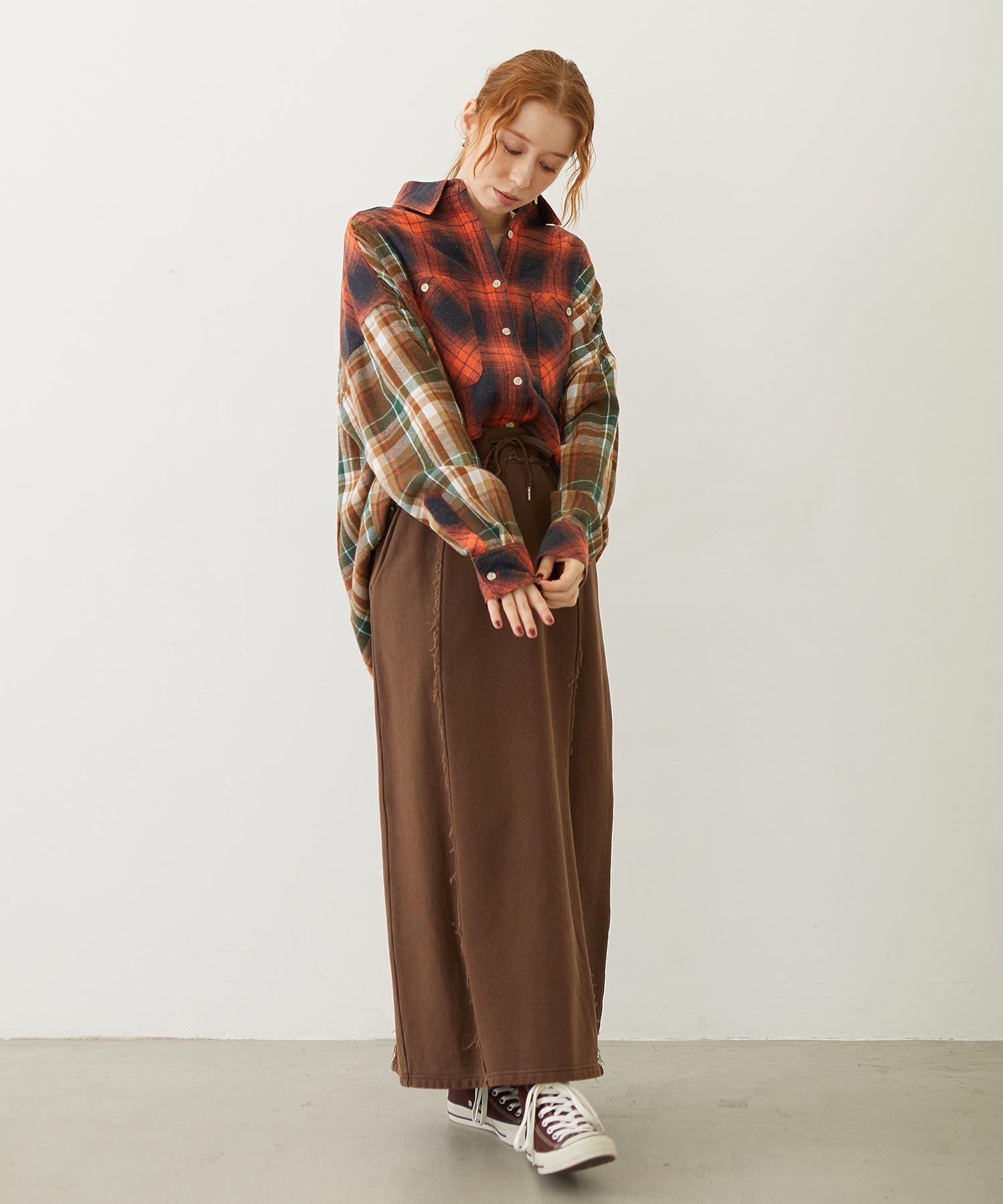 FADED SWEAT LONG SKIRT