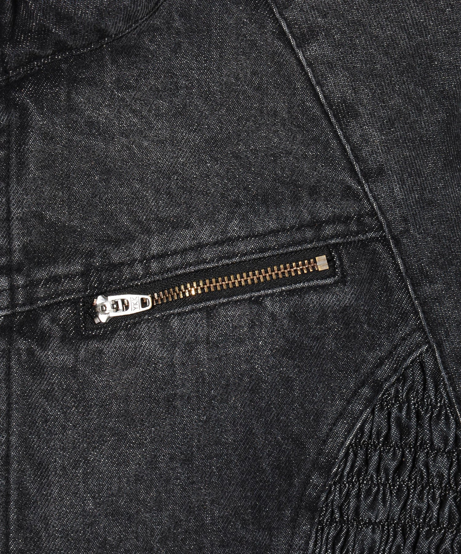 ZIP UP STAND COLLAR DENIM JACKET