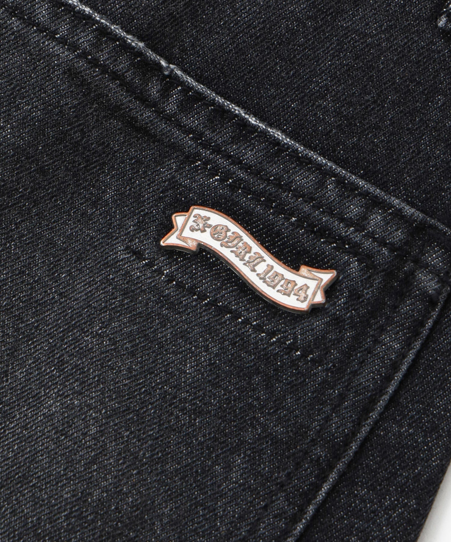 ASYMMETRIC WAIST BARREL LEG DENIM PANTS