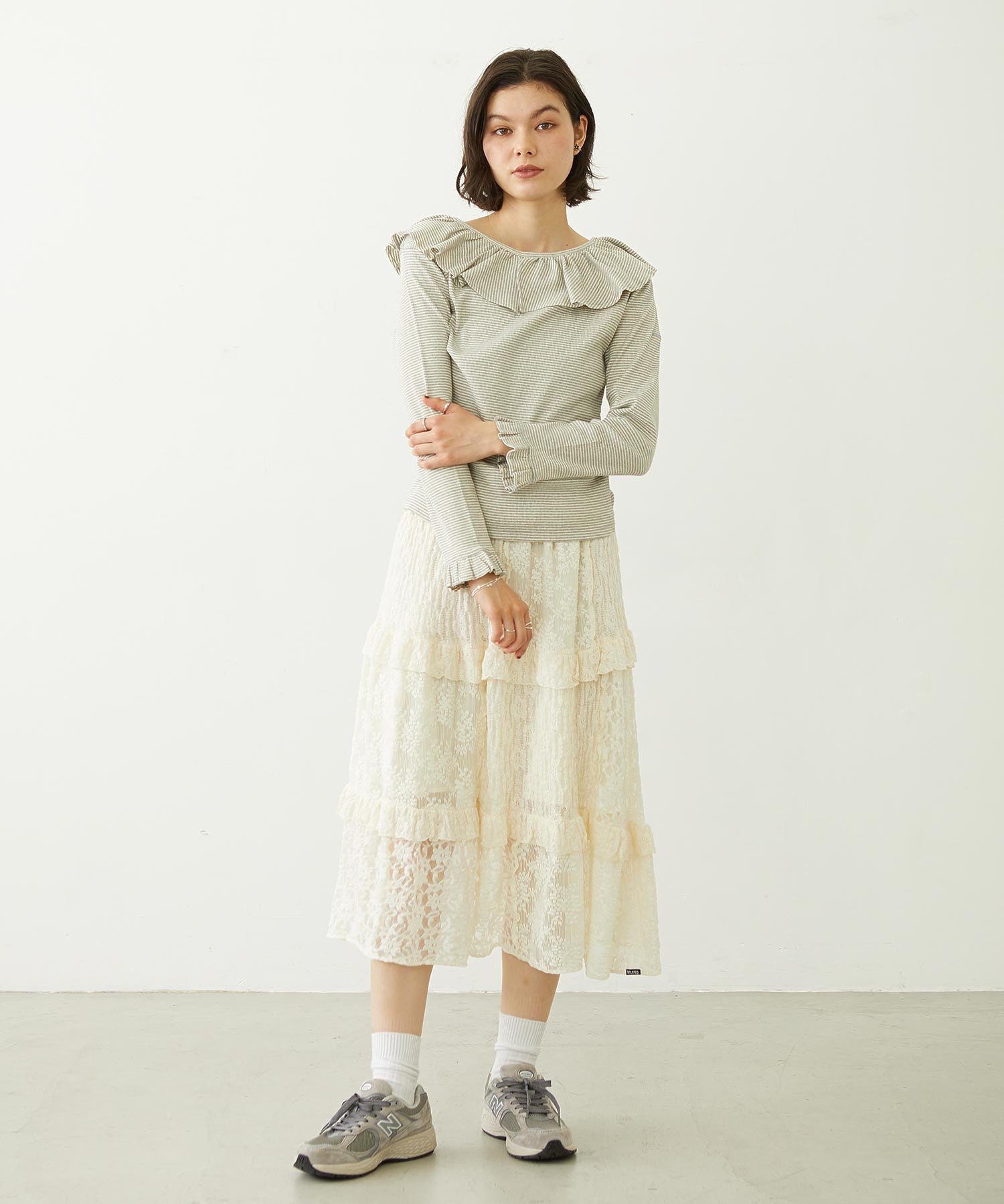 LACE FRILL DIRNDL SKIRT
