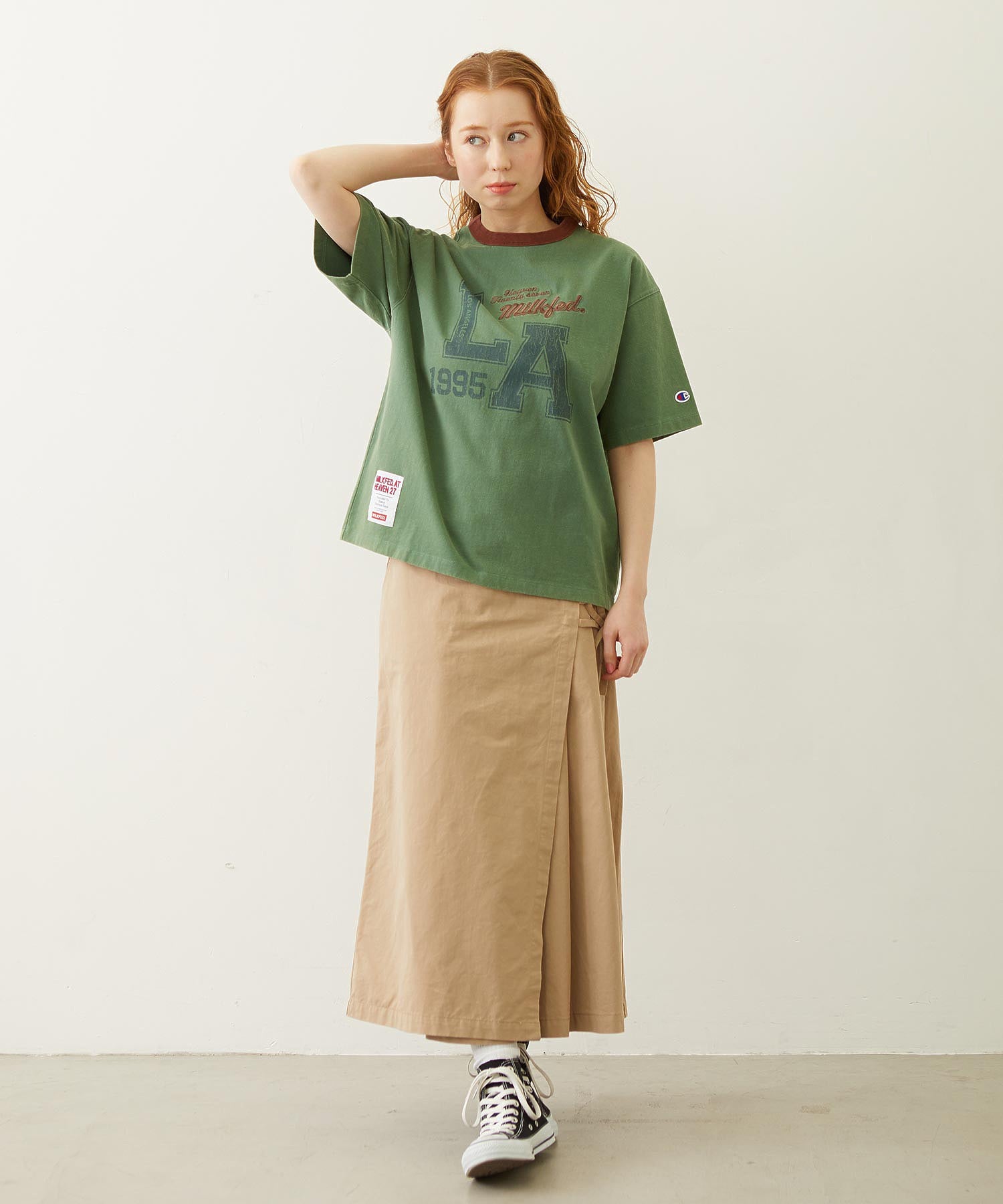MILKFED.×CHAMPION LA LOGO S/S TEE