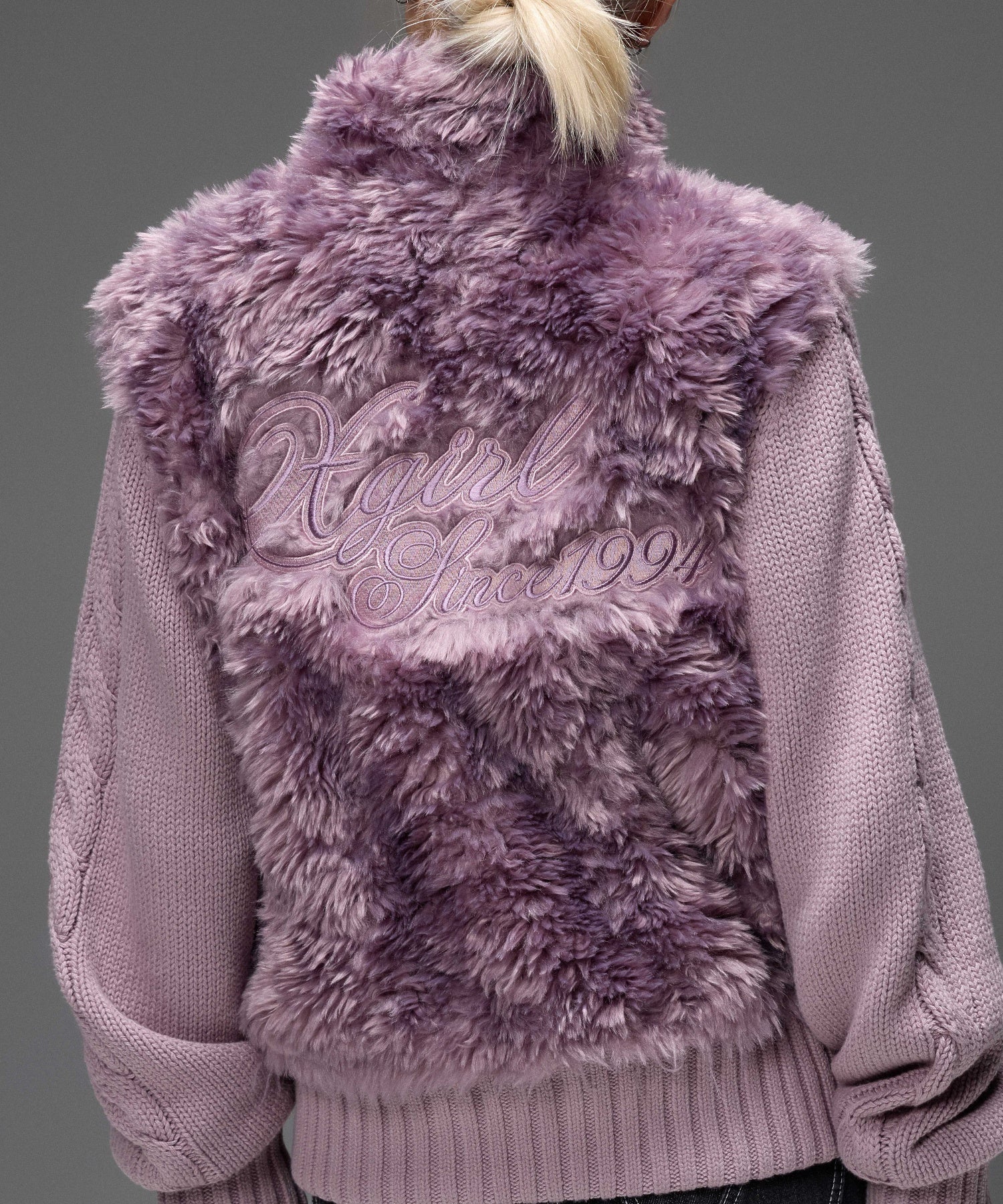 FAUX FUR AND KNIT JACKET