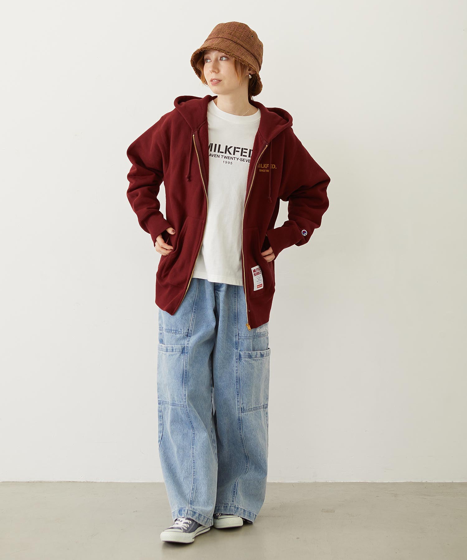 TWEED FRINGE BUCKET HAT