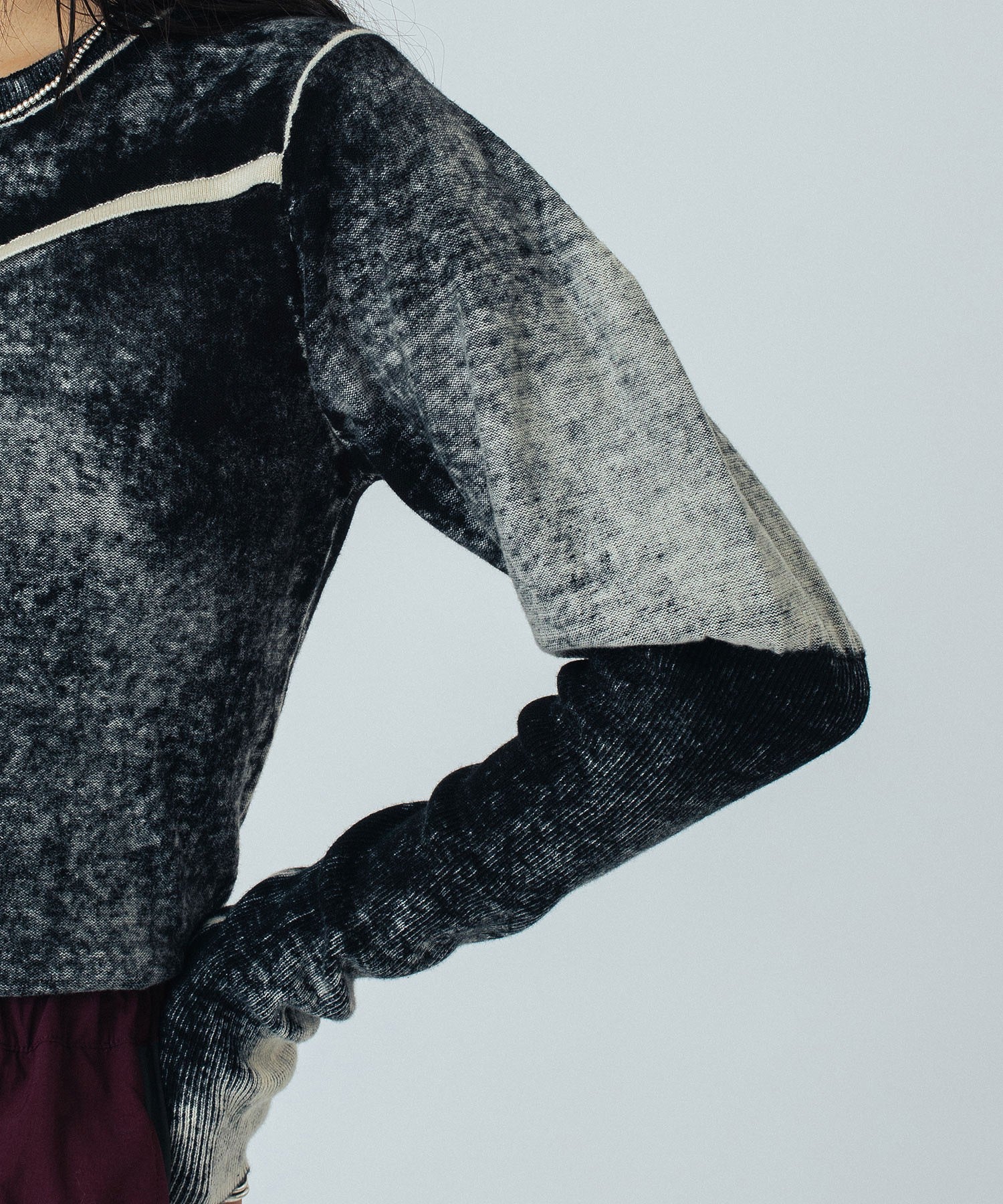 mici/VOLUME SLEEVE KNIT TOP