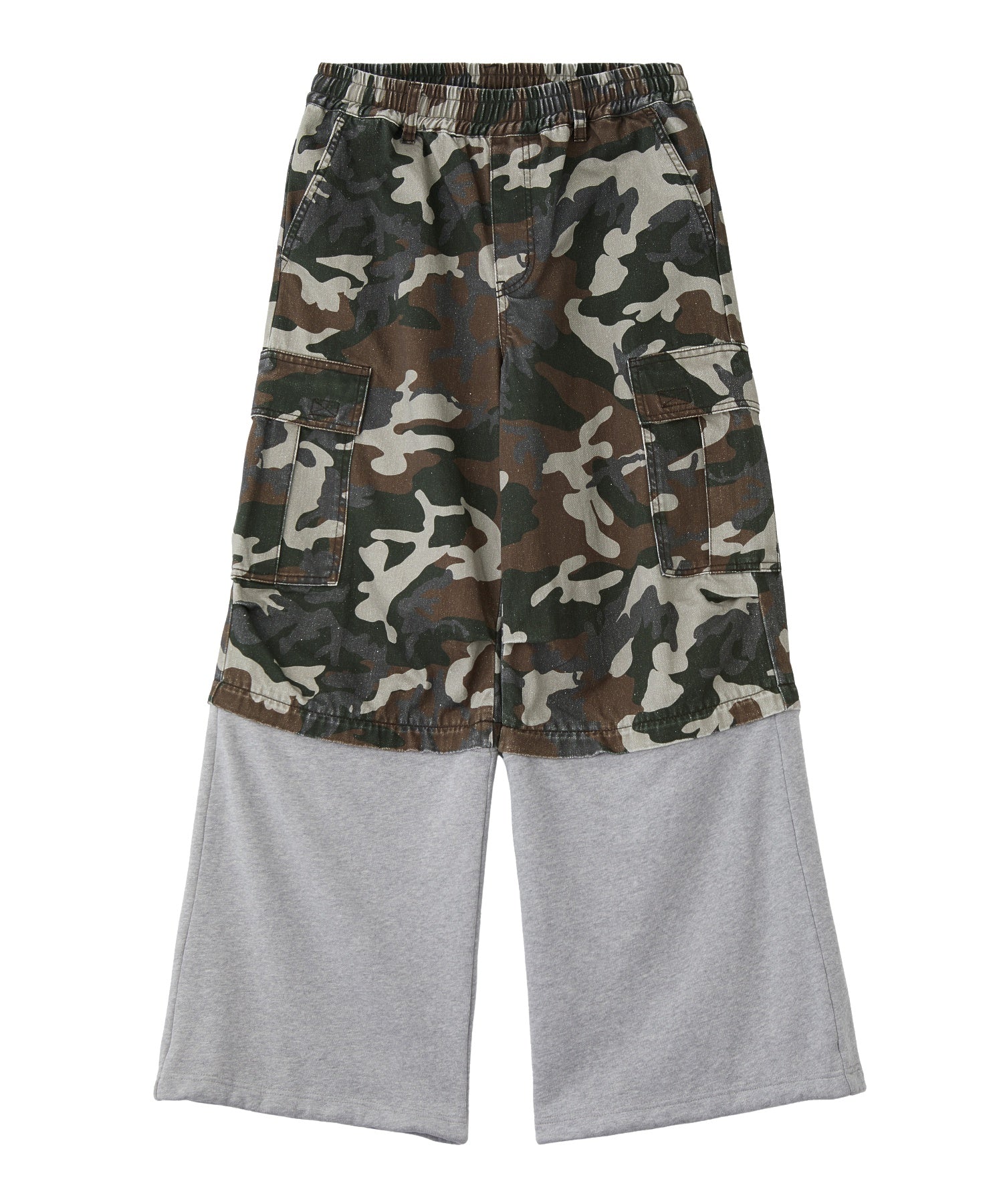 JERSEY MIX 2WAY WIDE LEG CARGO PANTS