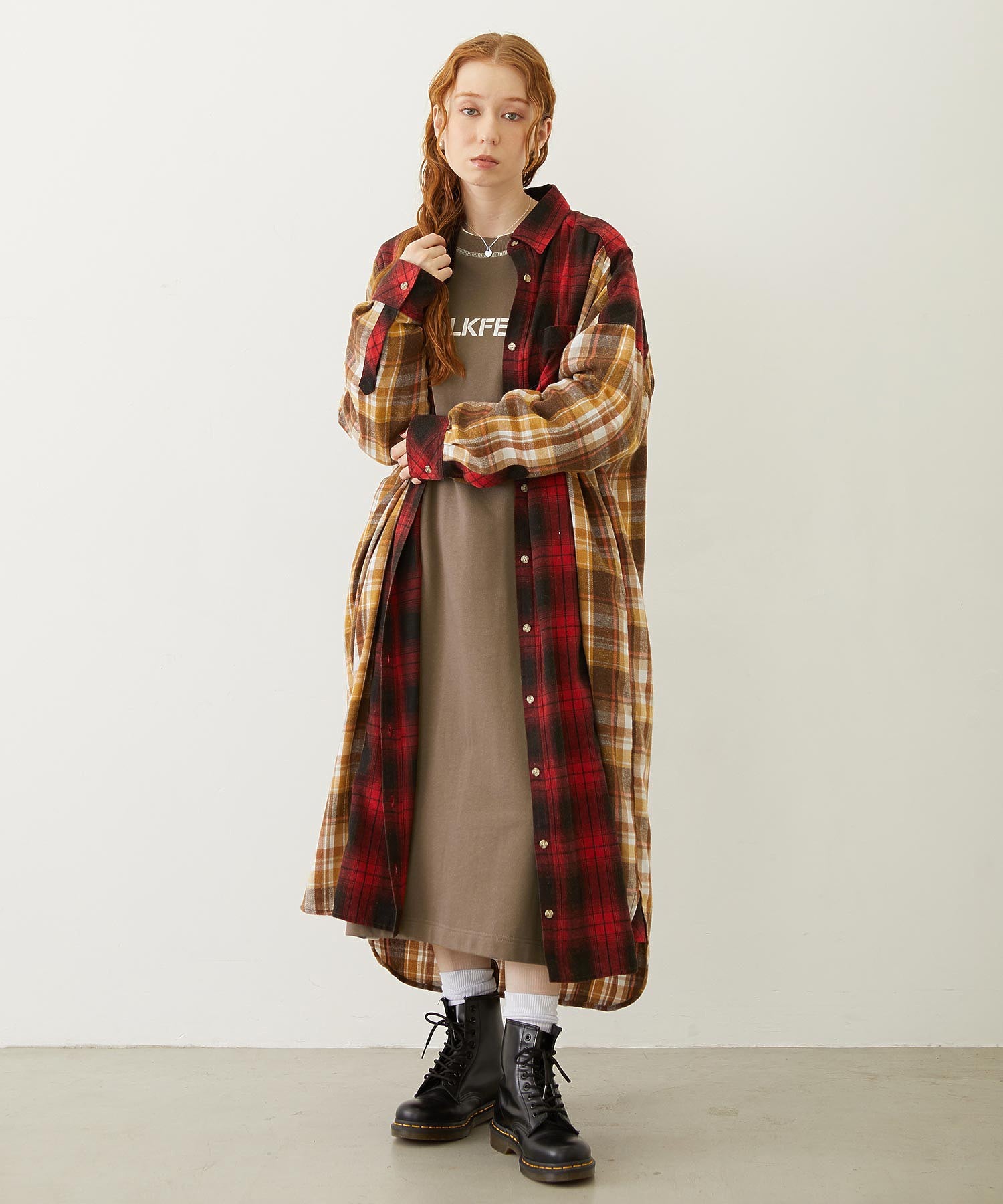 WASHED PANEL SHIRT DRESS