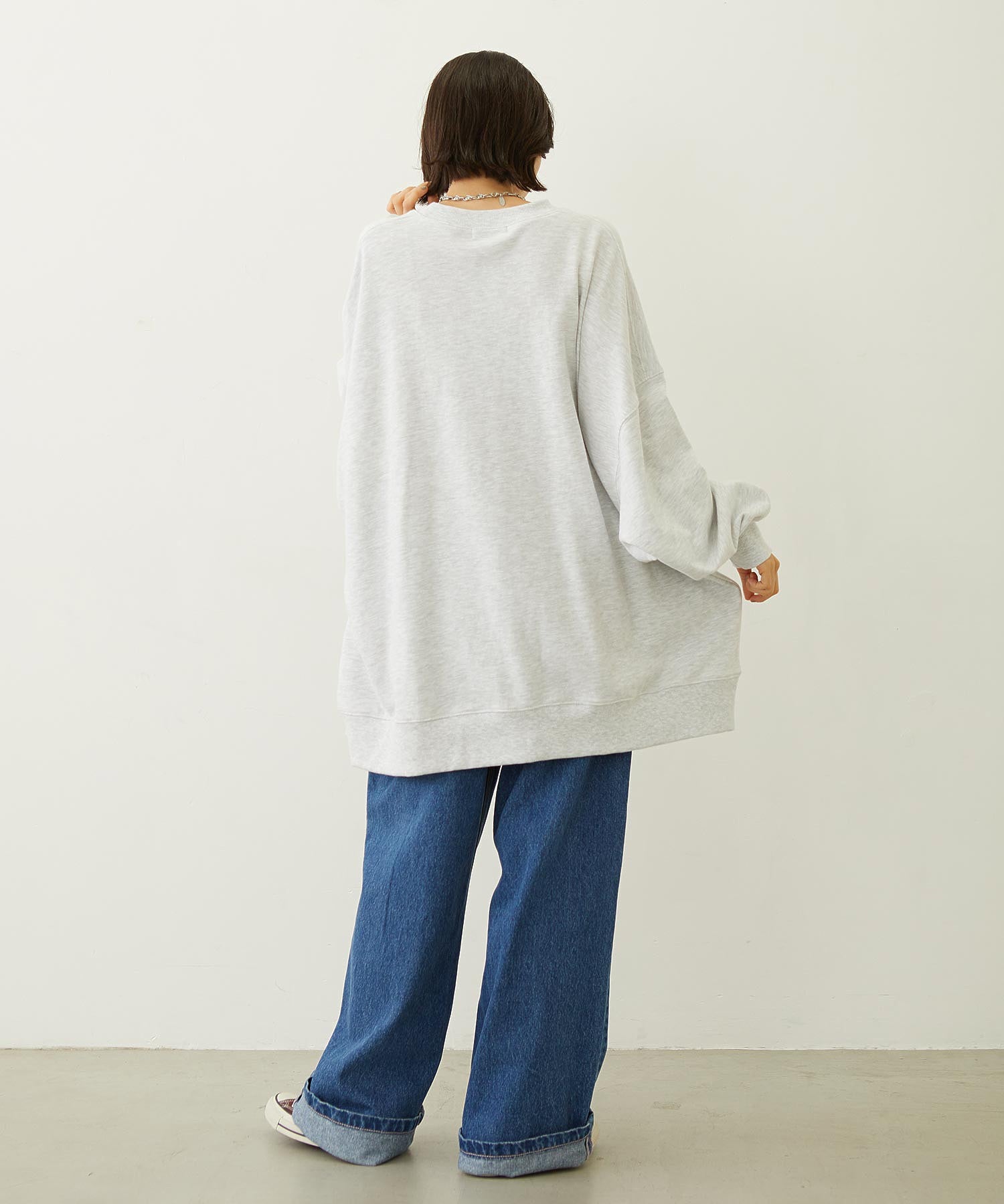 STENCIL AND BAR LOGO BIG SWEAT TOP