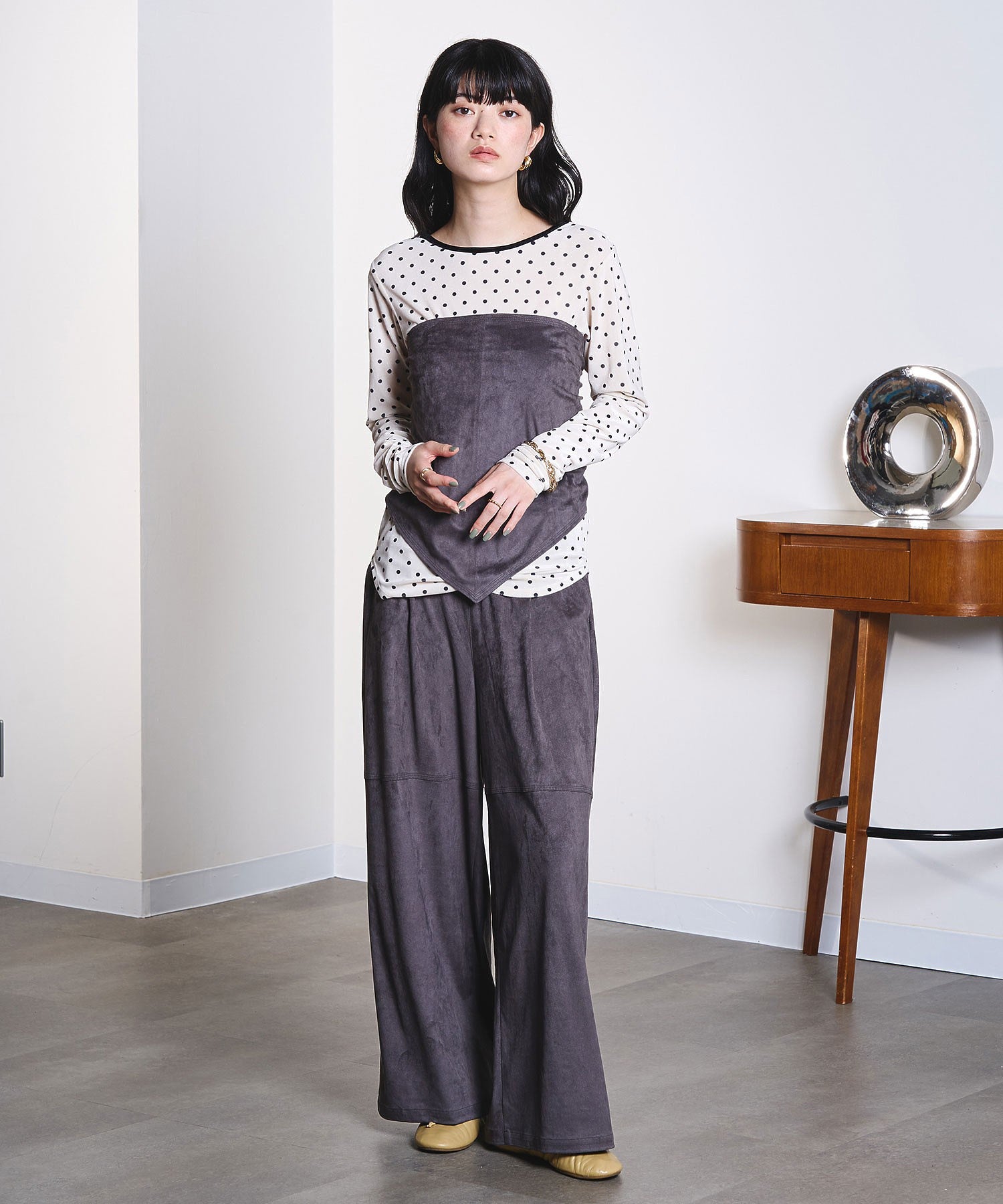 SHEER VELOUR DOT TOP