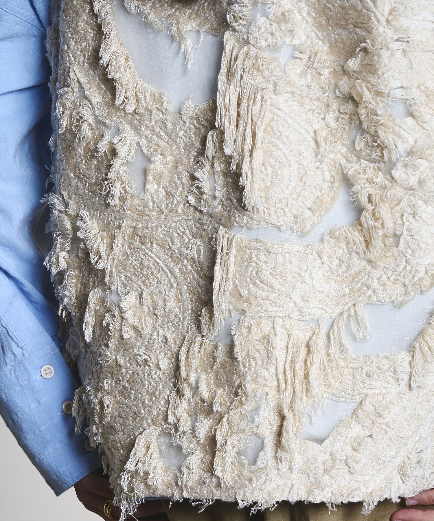 CREOLME/FRINGE JACQUARD VEST