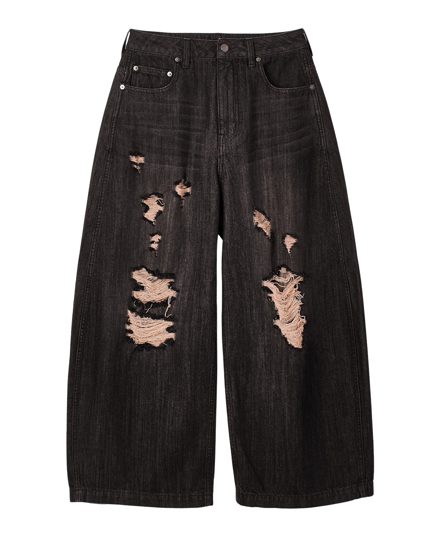 DISTRESSED BAGGY DENIM PANTS