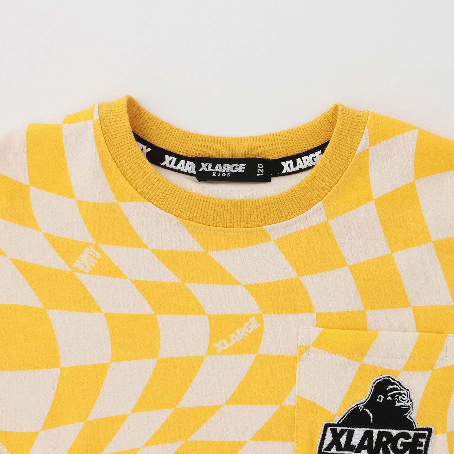歪みチェッカー総柄半袖Tシャツ