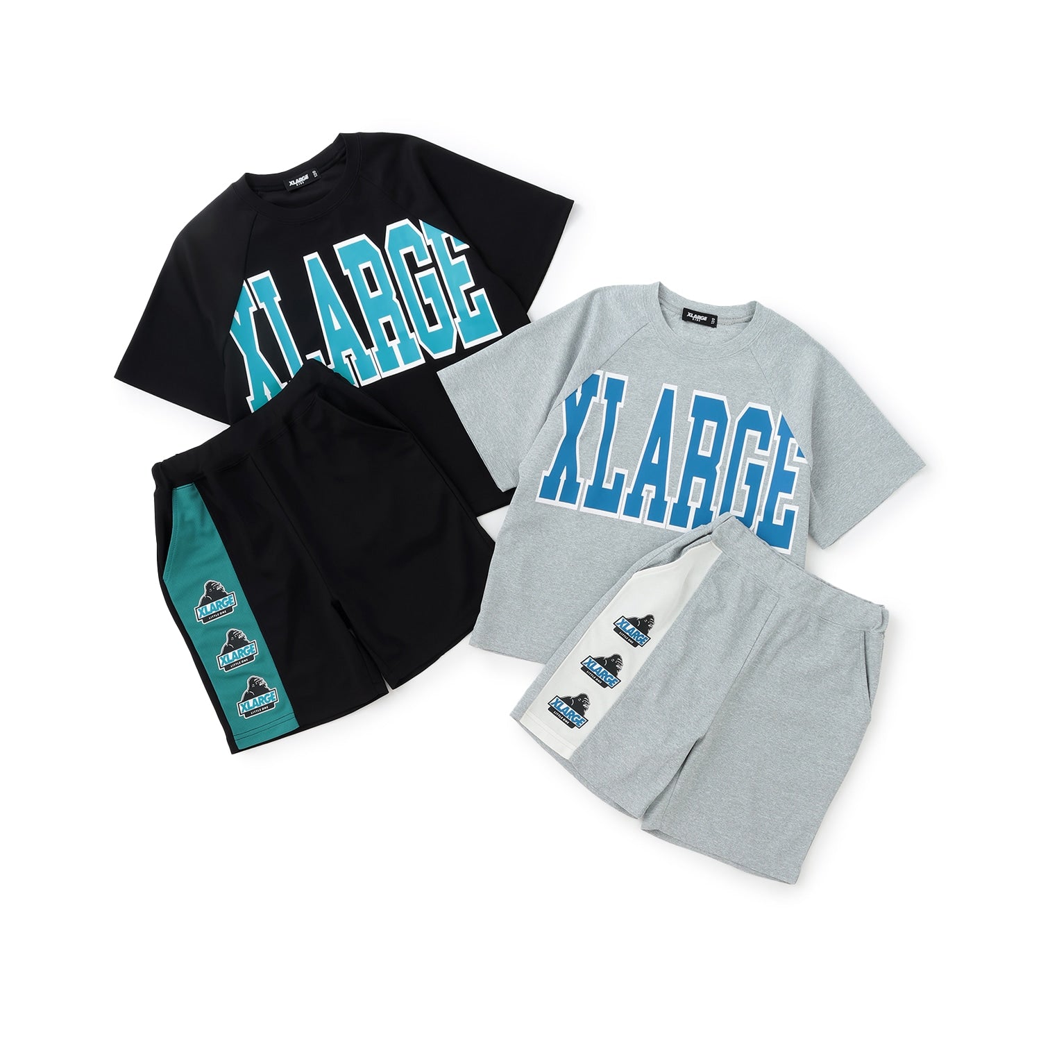 配色ロゴ半袖T+ショートパンツセット