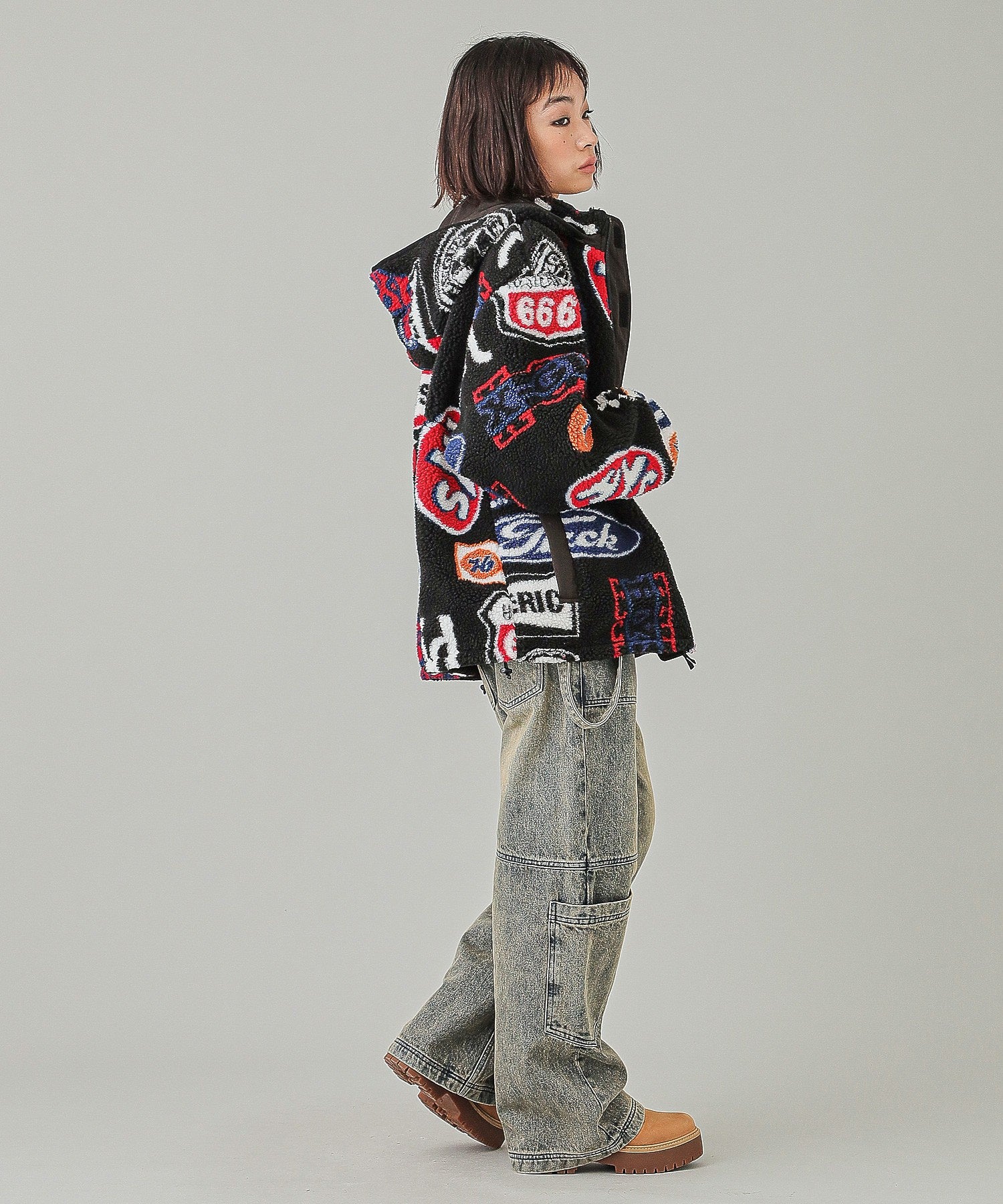 X-girl x HYSTERIC GLAMOUR REVERSIBLE BOA JACKET