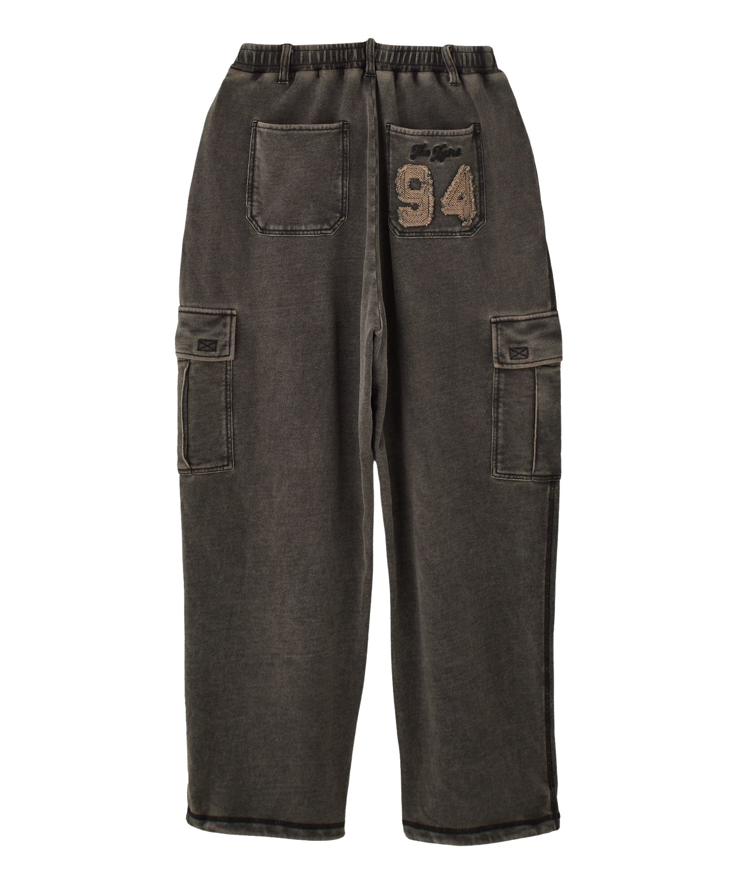 OVERDYED NUMBER PATCH CARGO SWEATPANTS
