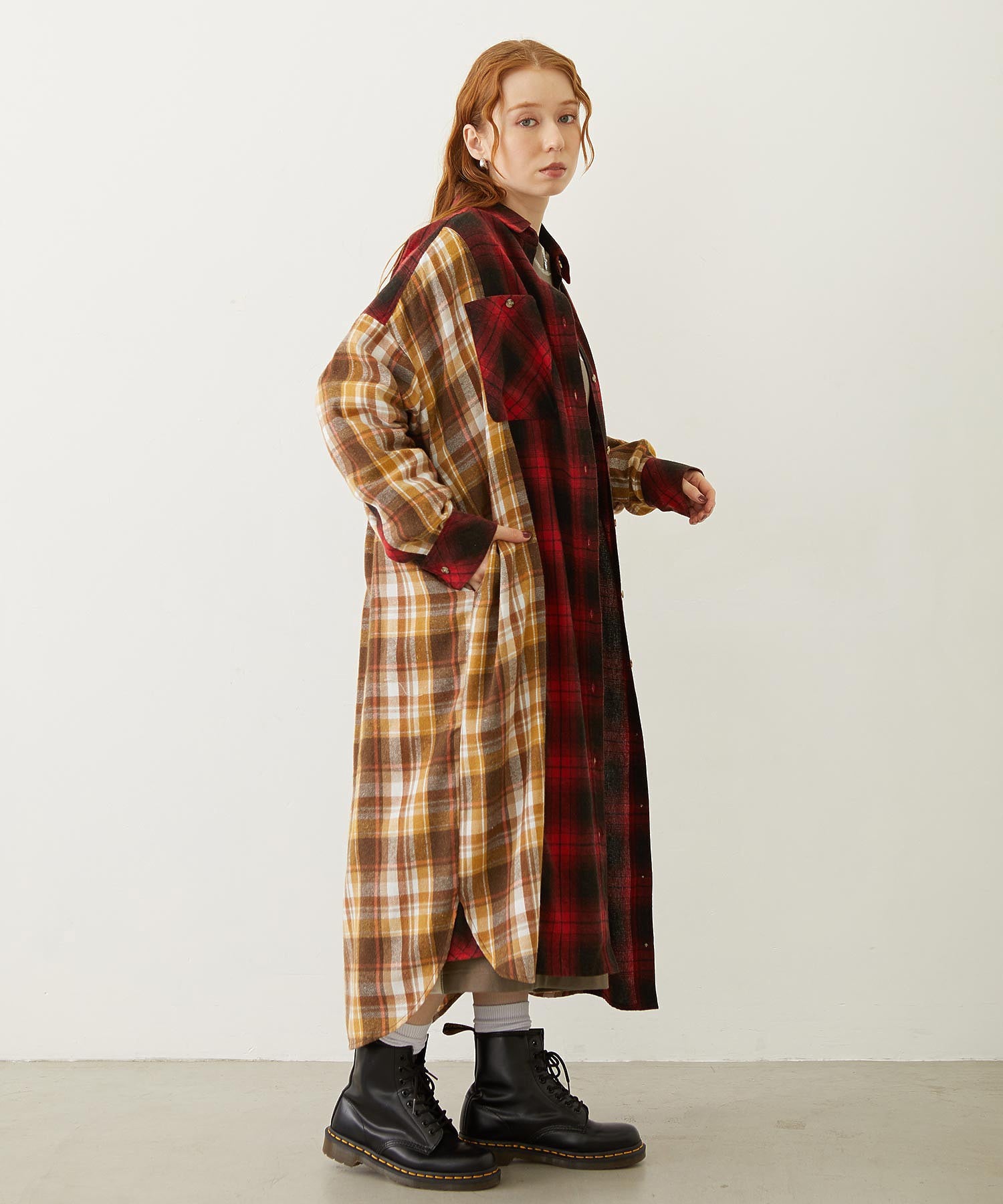 WASHED PANEL SHIRT DRESS