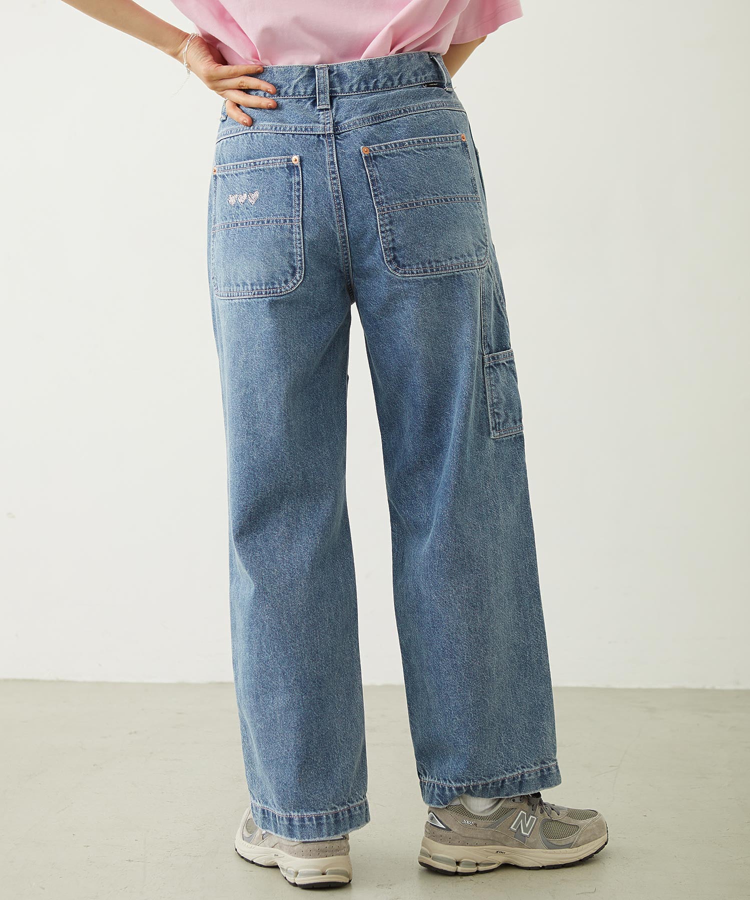 DOUBLE KNEE DISTRESSED DENIM PANTS
