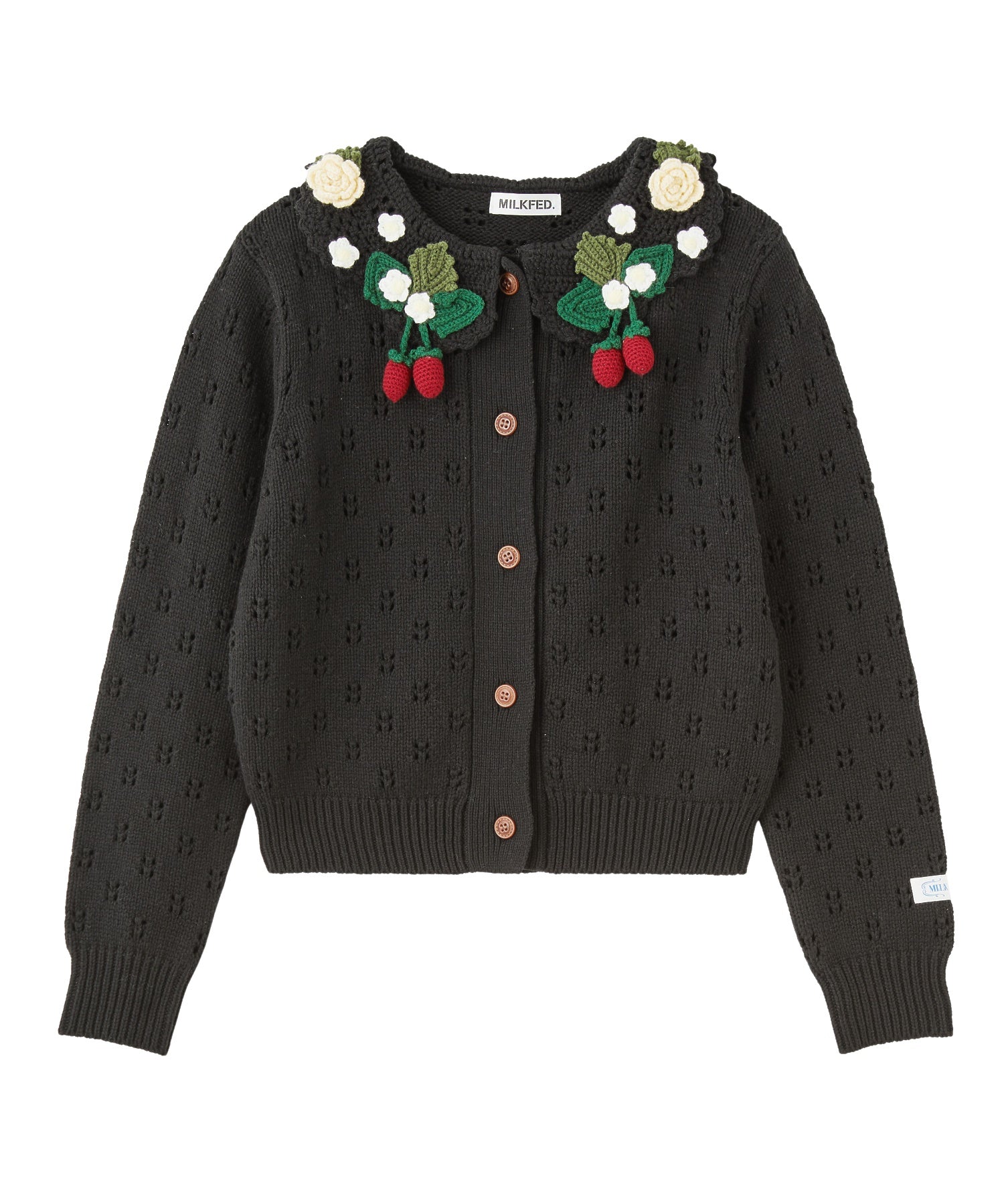 STRAWBERRY FLOWER KNIT CARDIGAN
