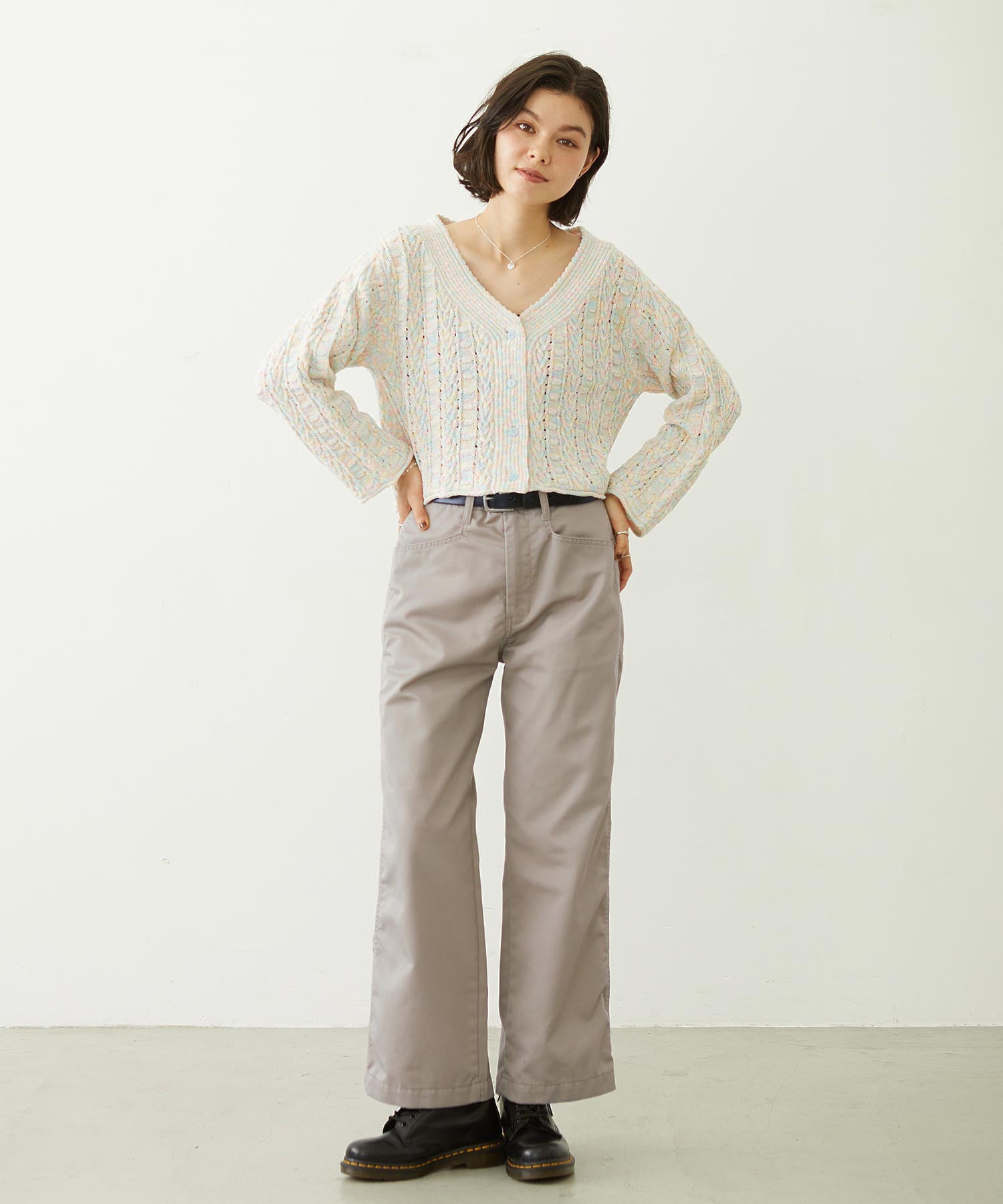 OPENWORK CABLE KNIT CARDIGAN