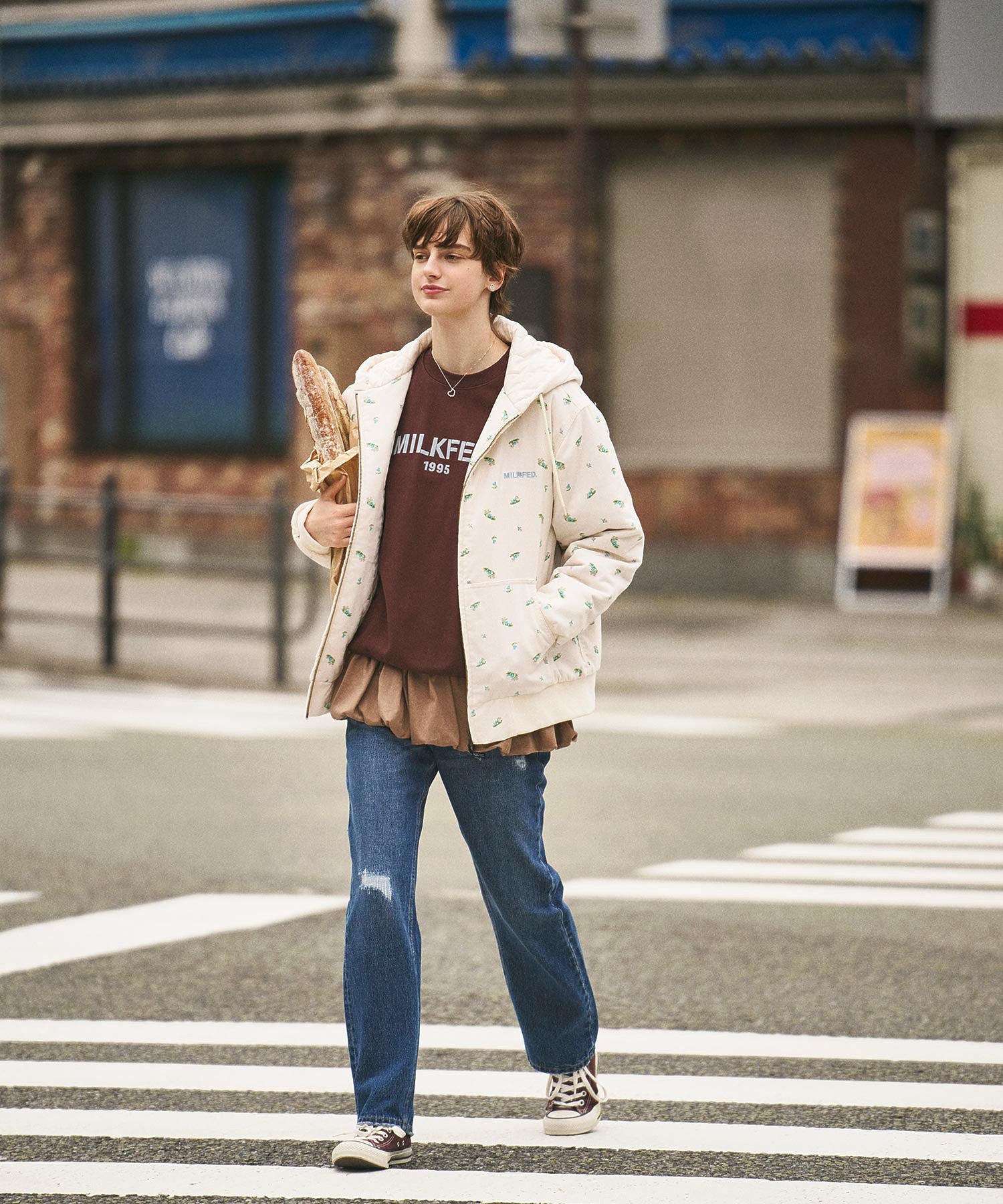 LOGO EMBROIDERED CORDUROY HOODED JACKET