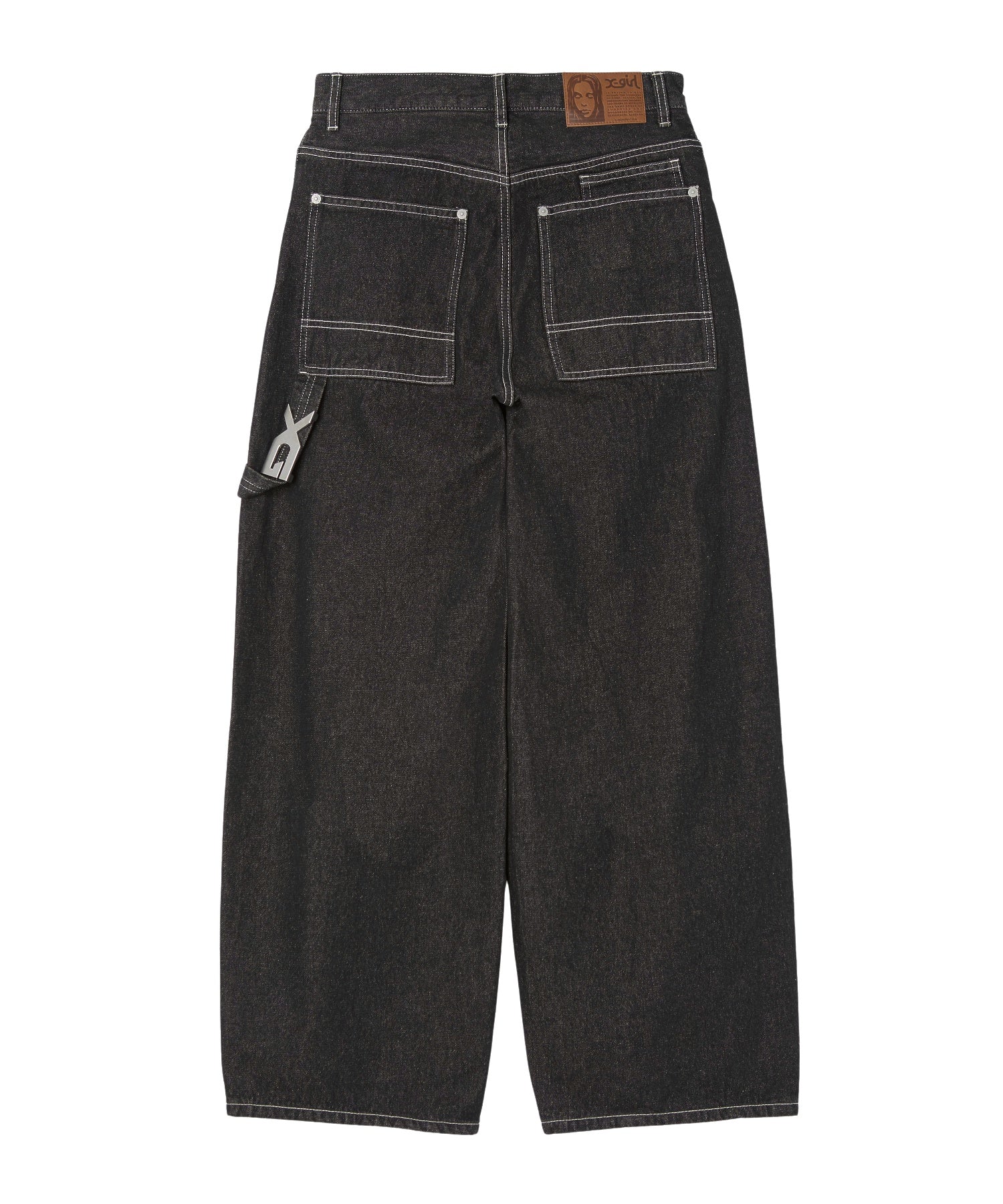 LOOP WITH BUCKLE WIDE LEG DENIM PANTS