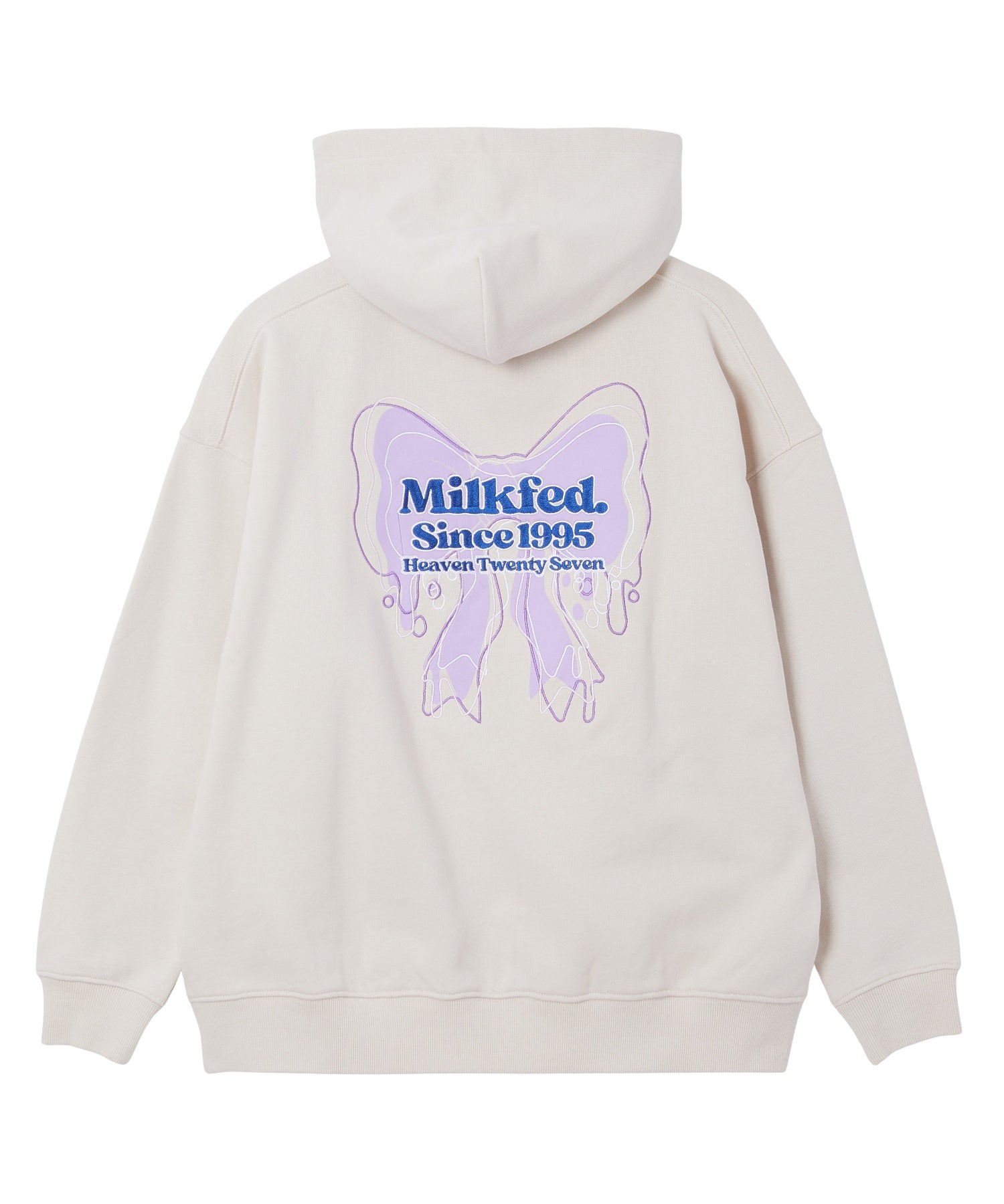 RIBBON EMBROIDERY SWEAT HOODIE