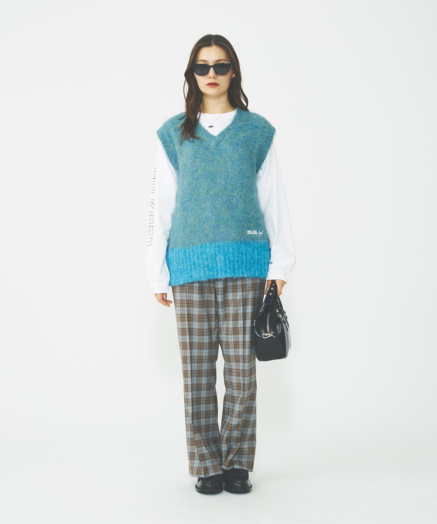 PLAID FLARED PANTS