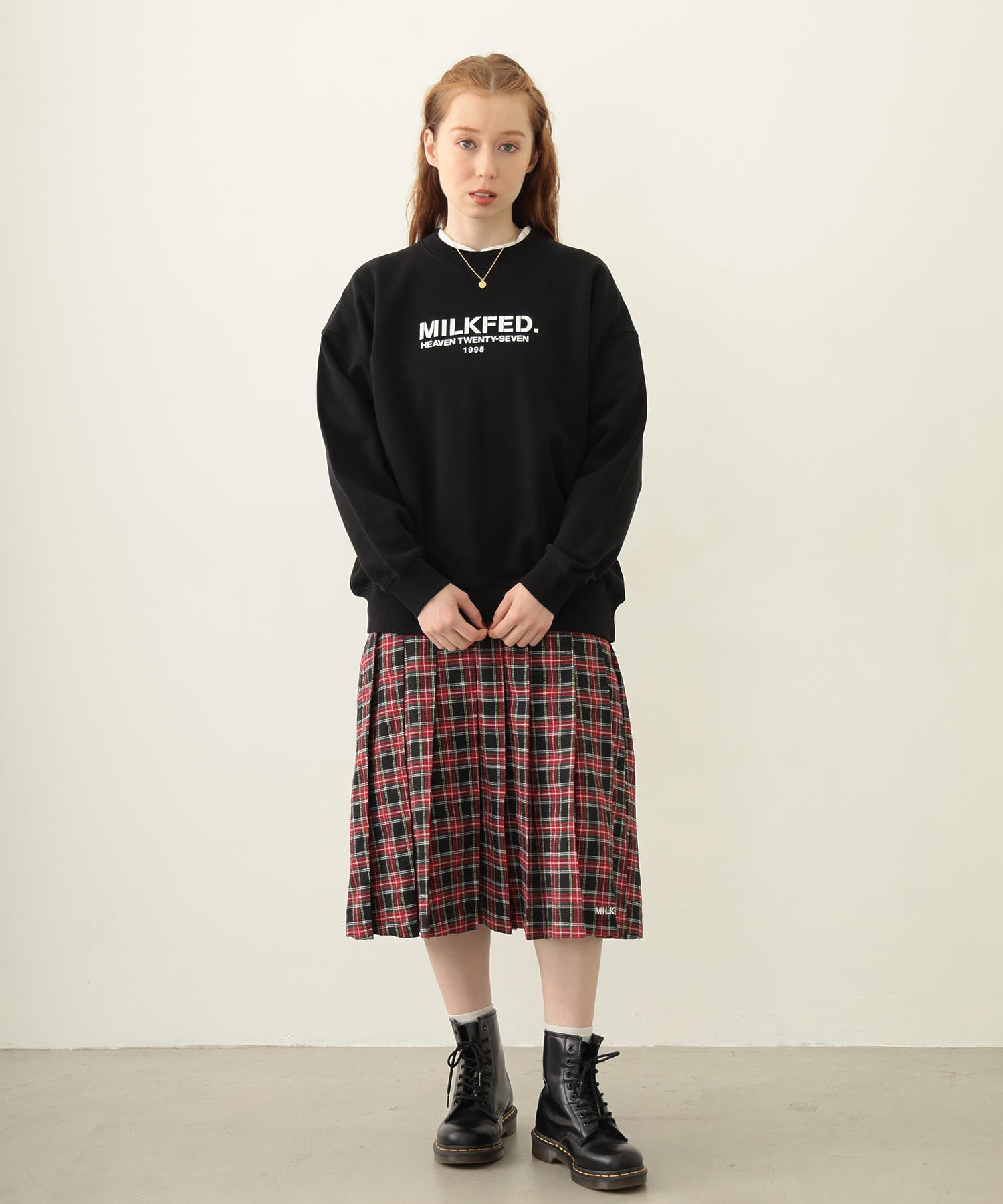 PLEATED PLAID SKIRT