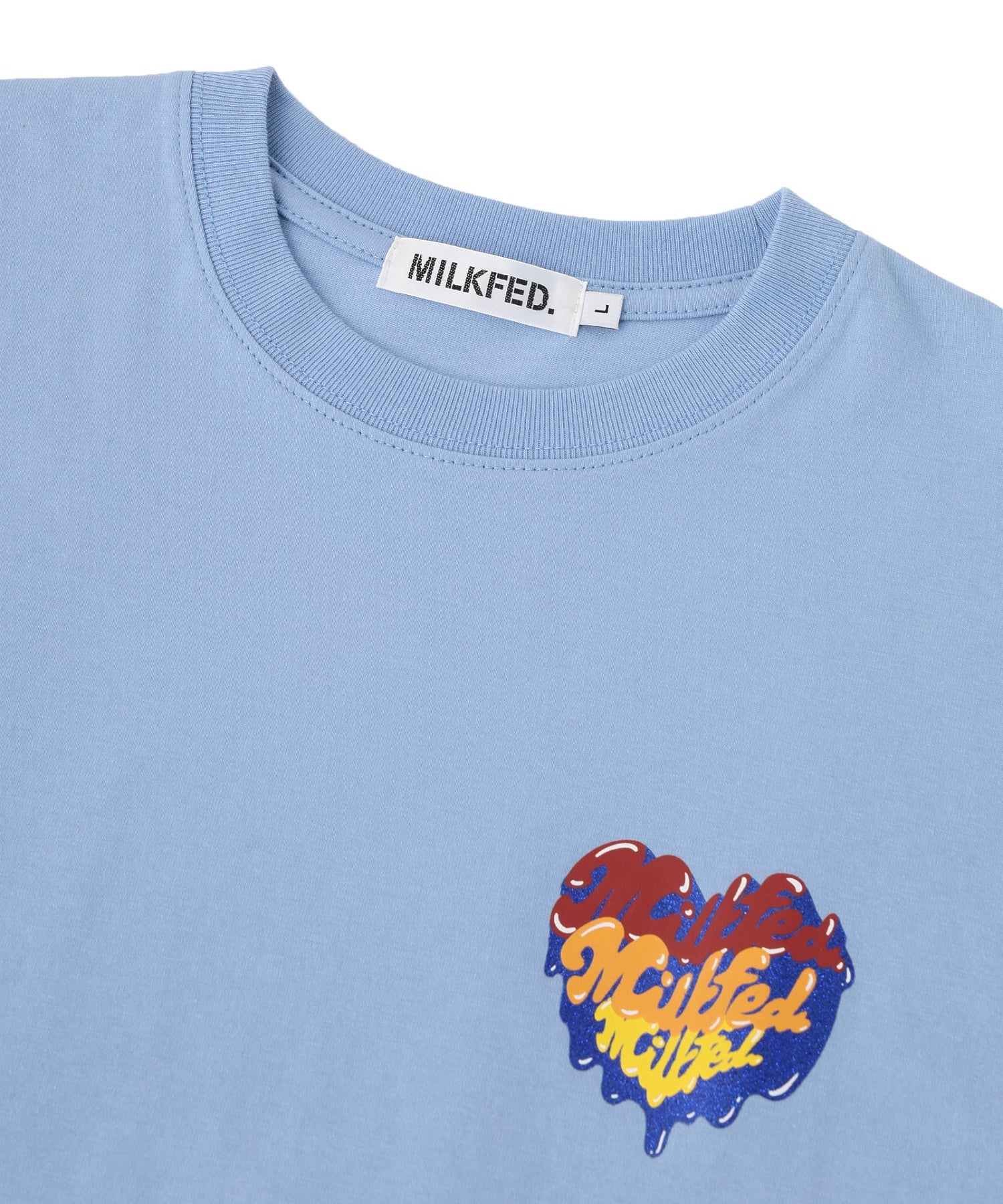 MELTY GLITTER HEART WIDE S/S TEE
