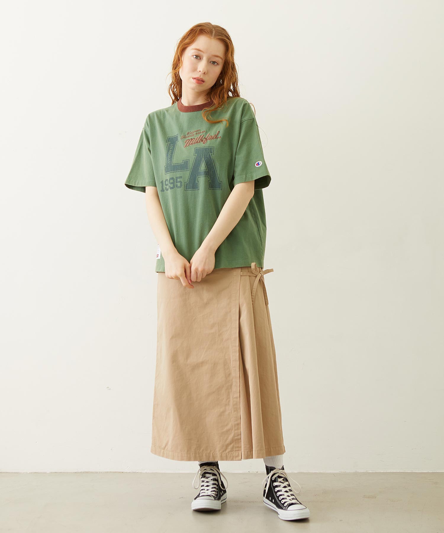 CHINO TUCK LONG SKIRT