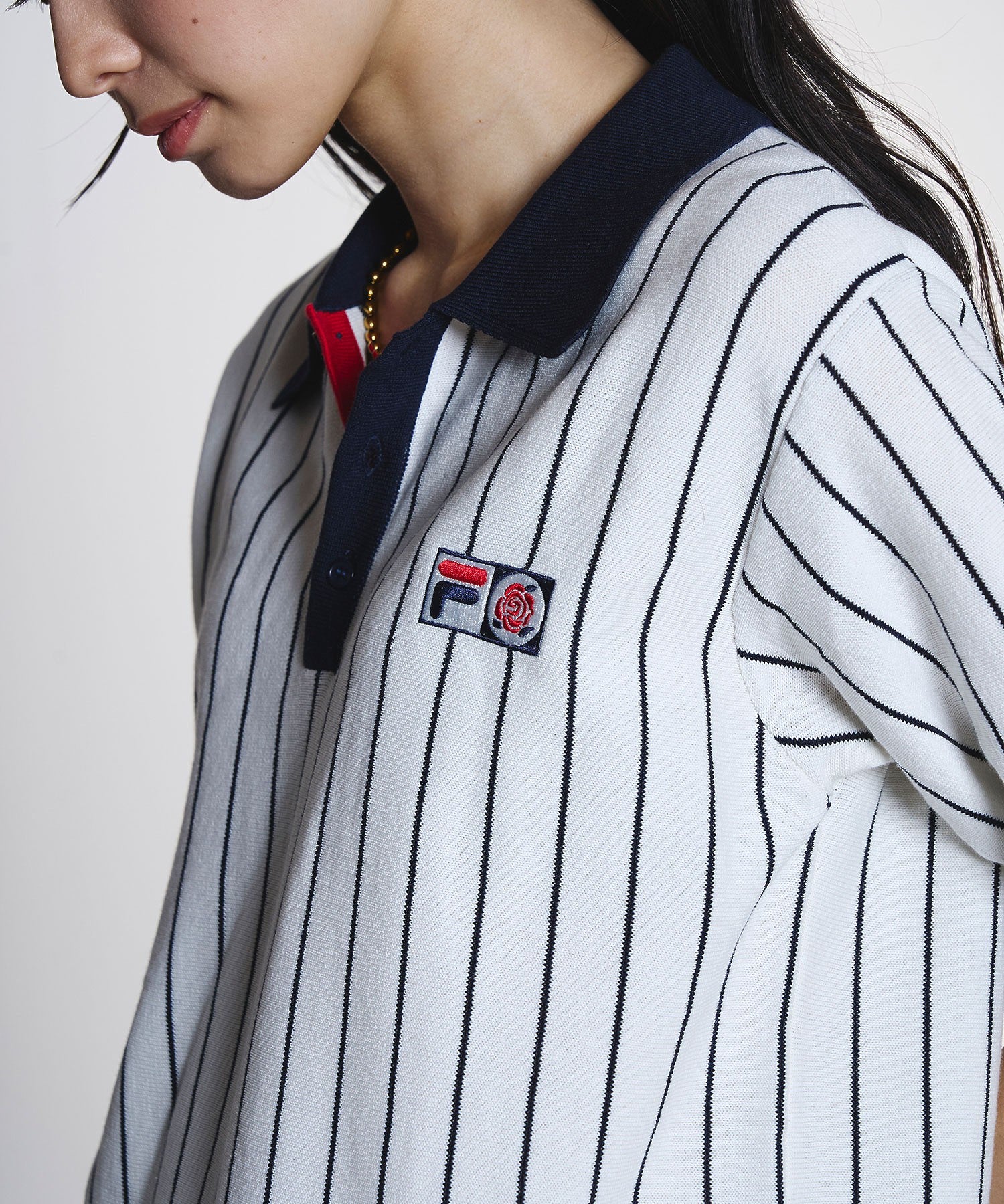 FILAⅹROSEBUD KNITTED POLO SHIRT