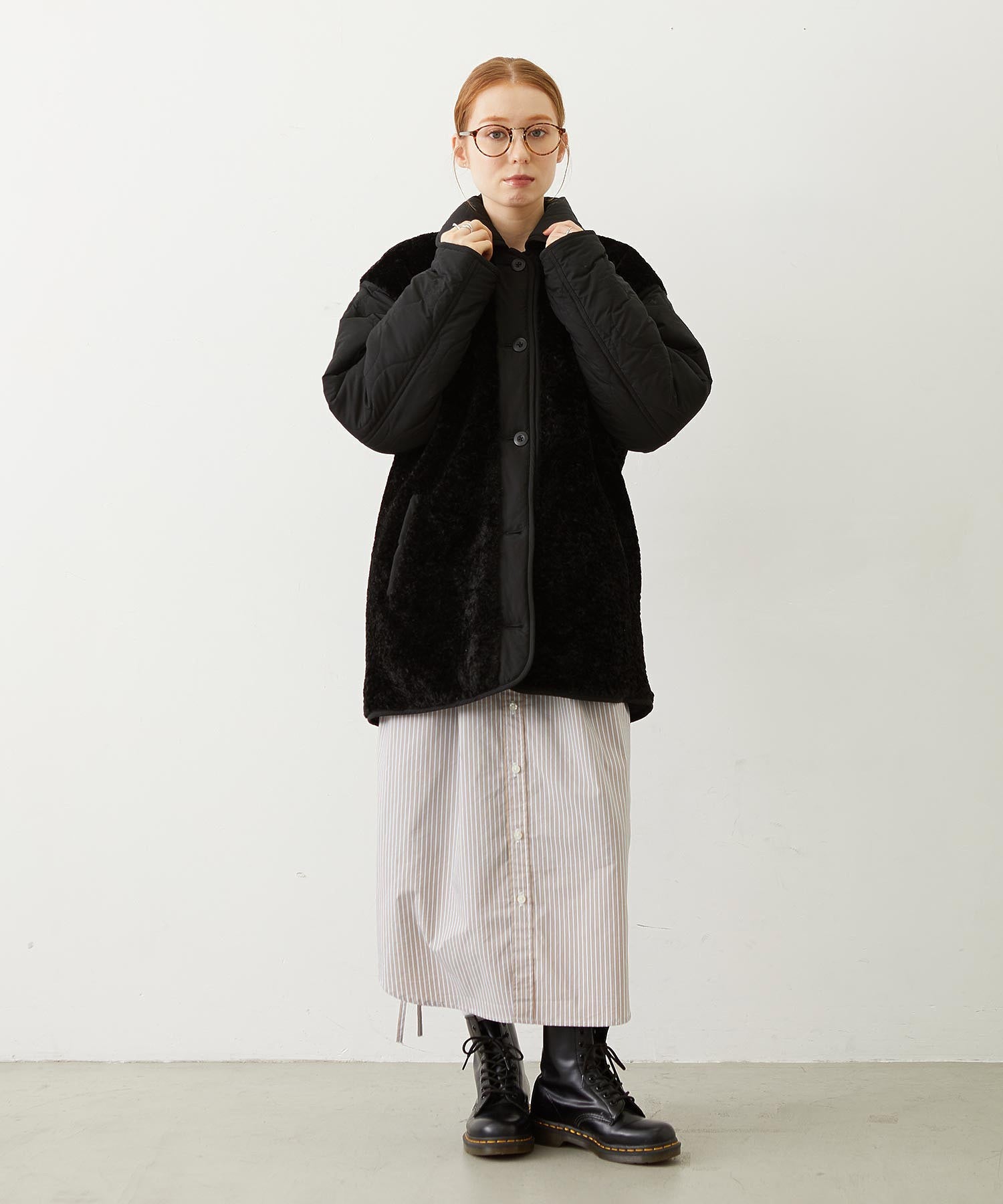 REVERSIBLE QUILTED LOGO LONG COAT