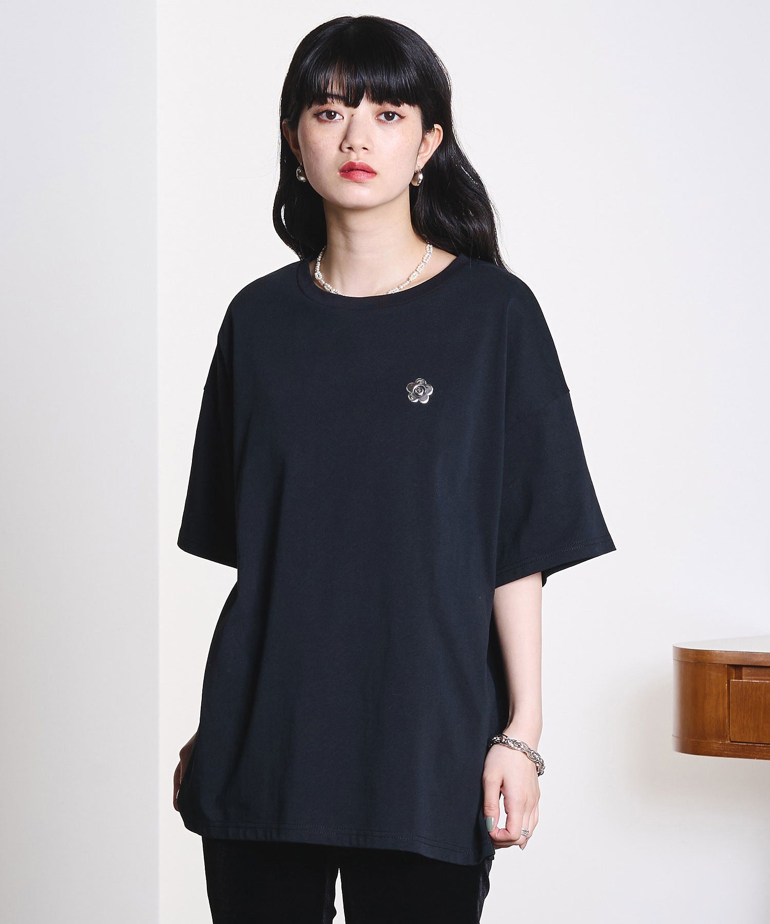 model:163cm 着用サイズ:L