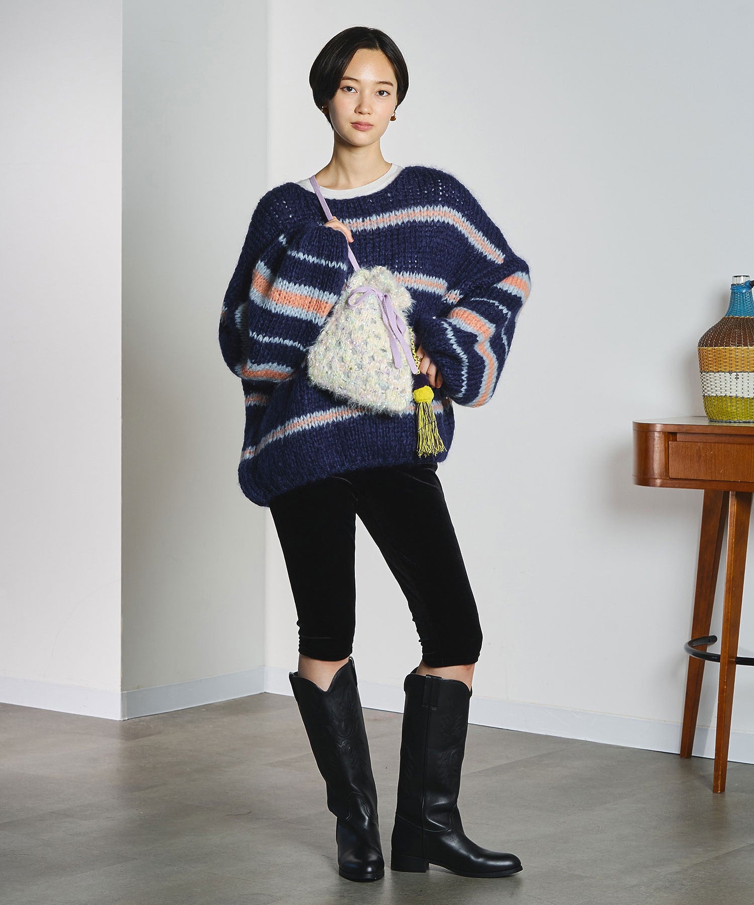 mici/MESH KNIT SHOULDER BAG