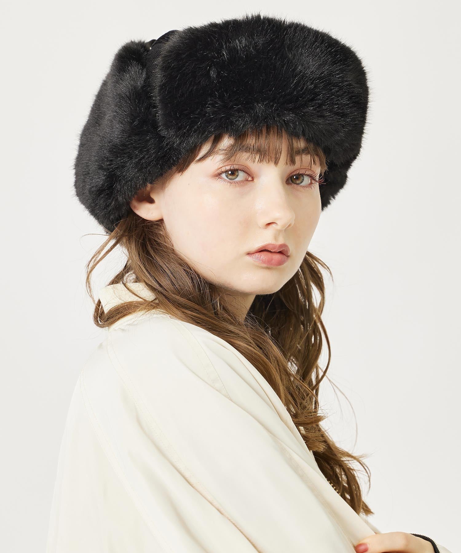 FAUX FUR FLIGHT HAT MILKFED.