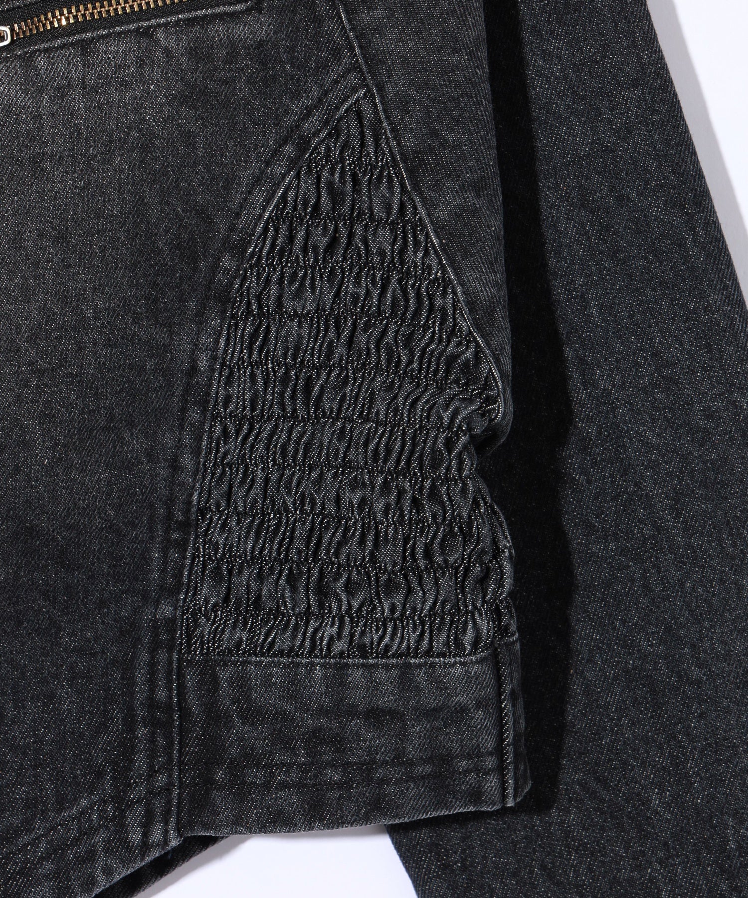 ZIP UP STAND COLLAR DENIM JACKET