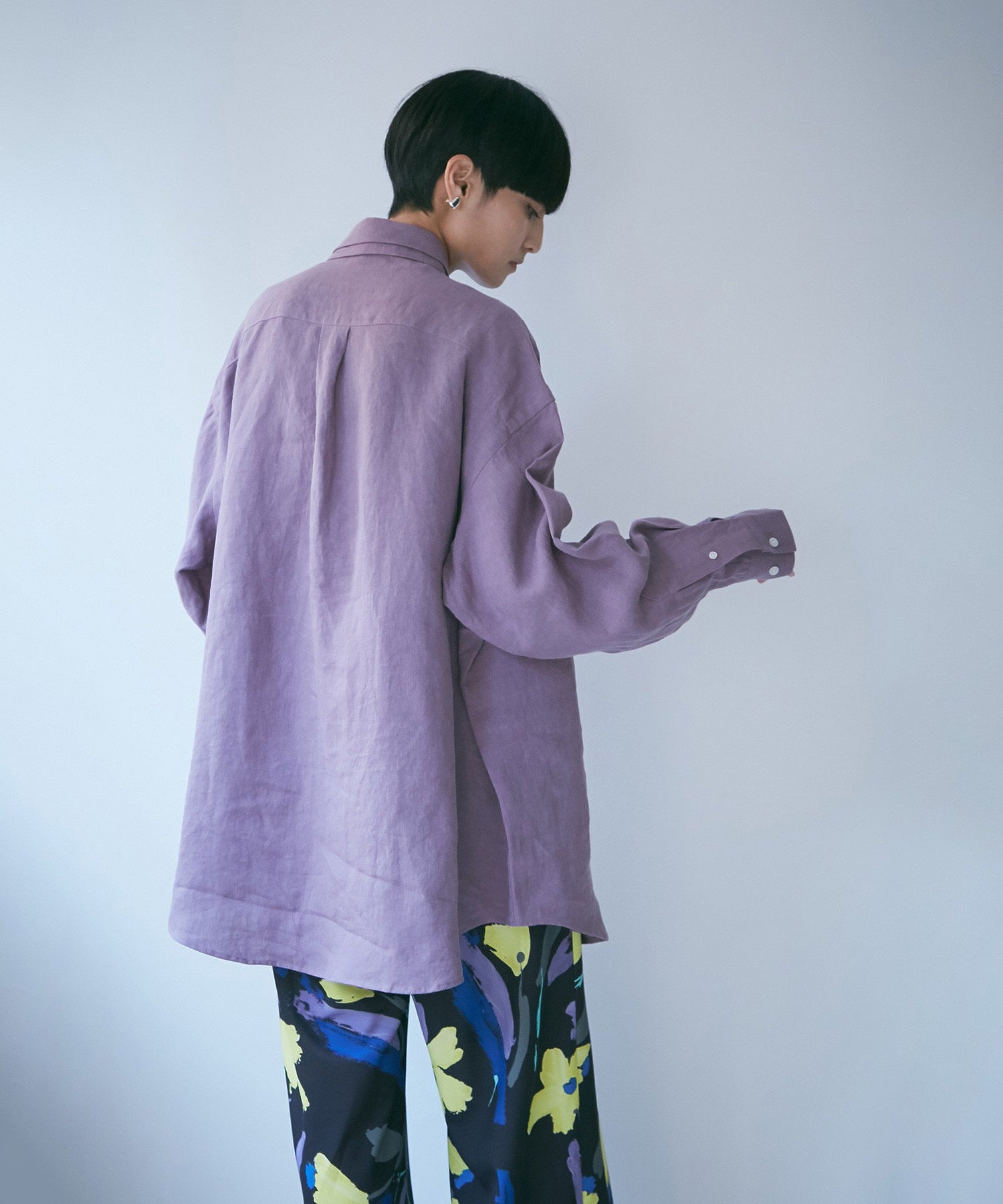 ボタンダウン ダブルネックシャツ