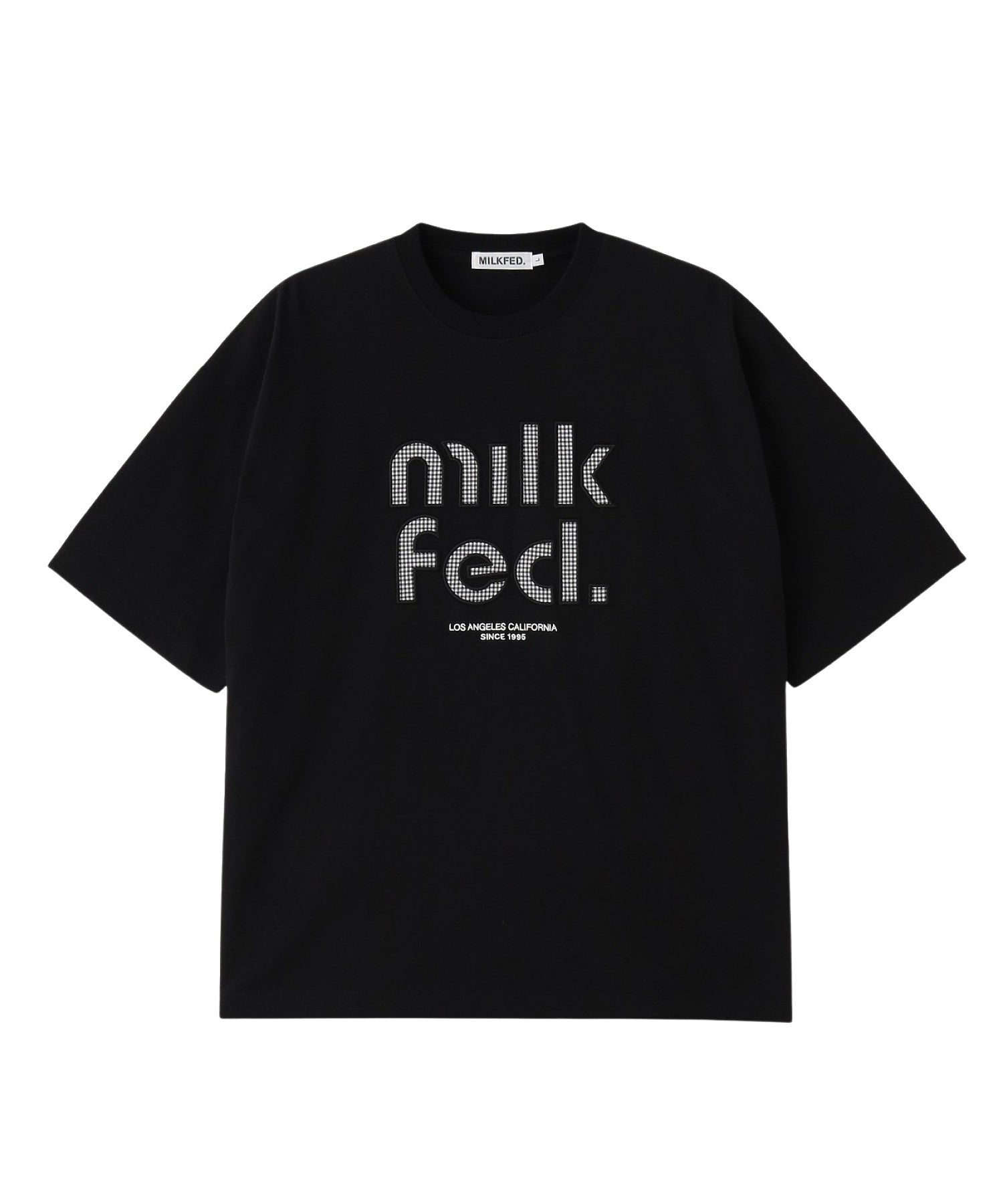 CUT OUT LOGO GINGHAM WIDE S/S TEE