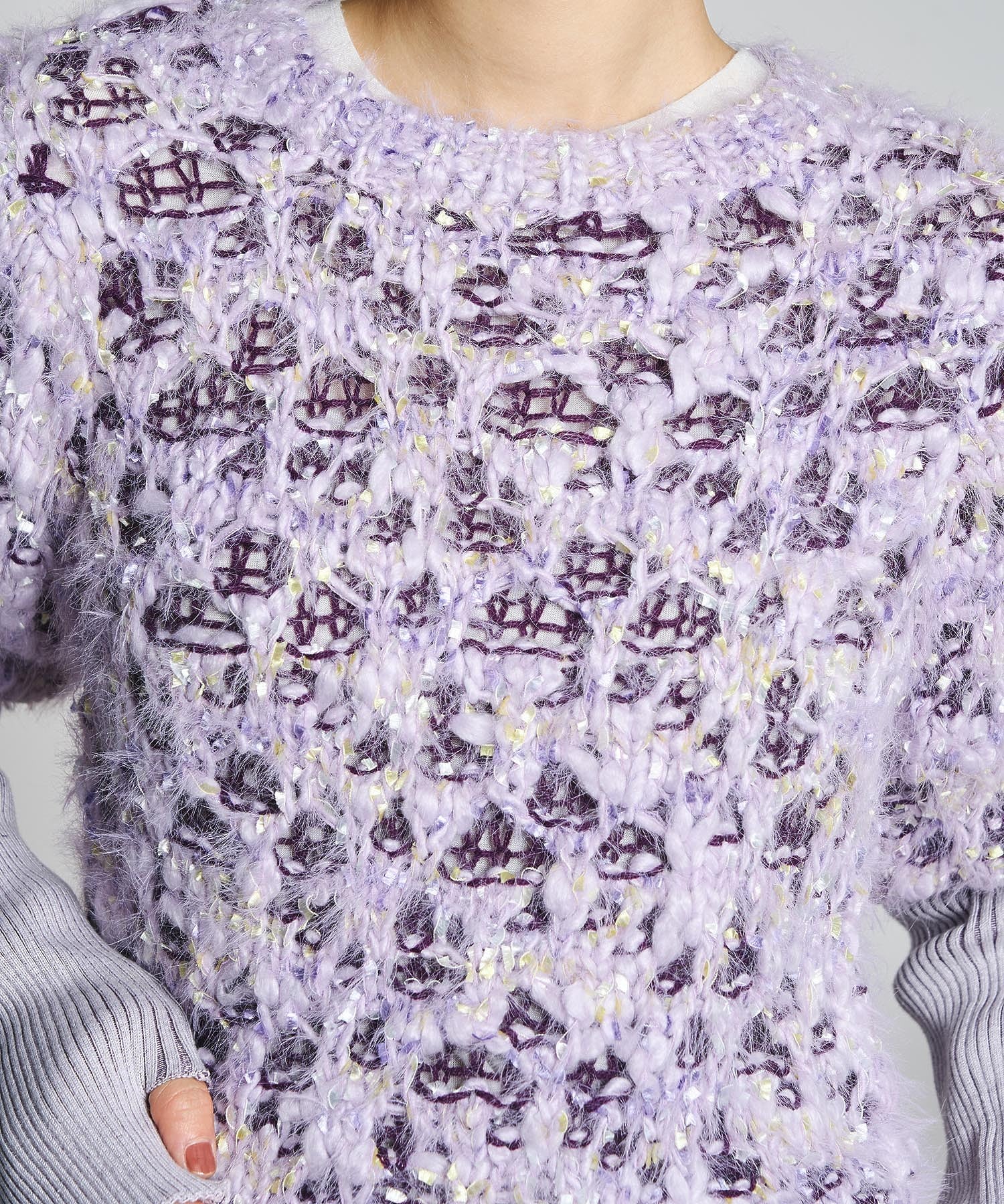 mici/SHORT SLEEVE KNIT TOP