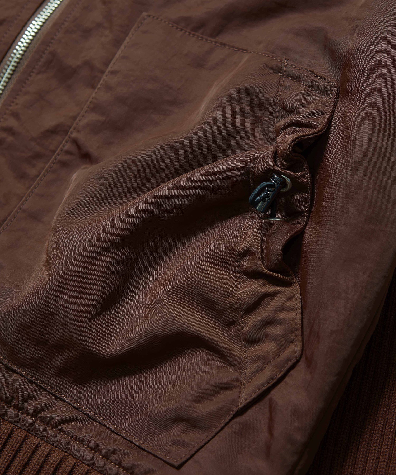 RIBBED SLEEVE WOVEN JACKET