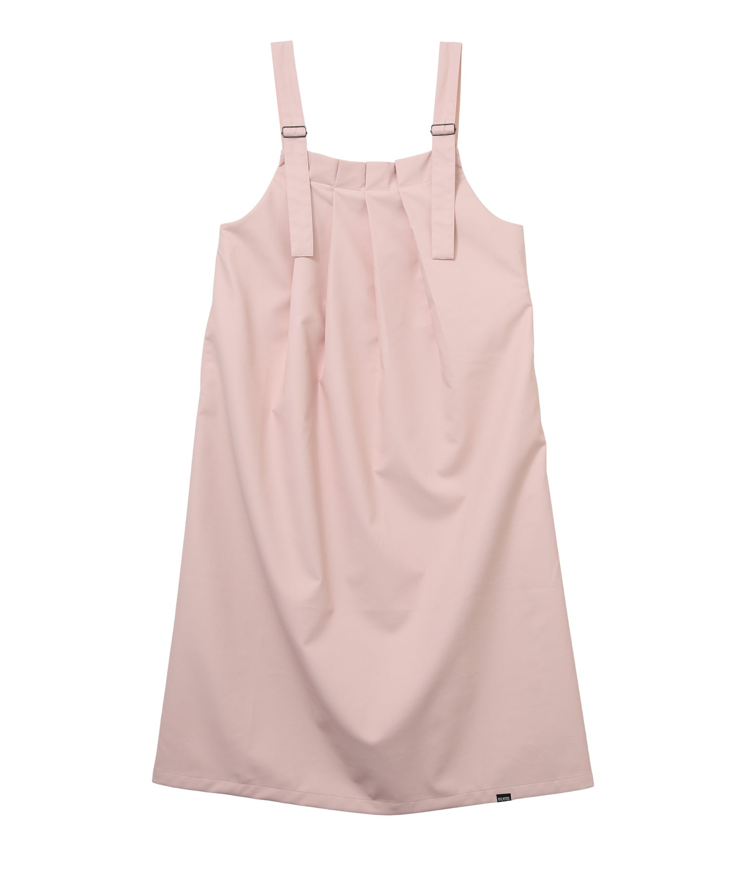 FAUX LEATHER TUCK DRESS